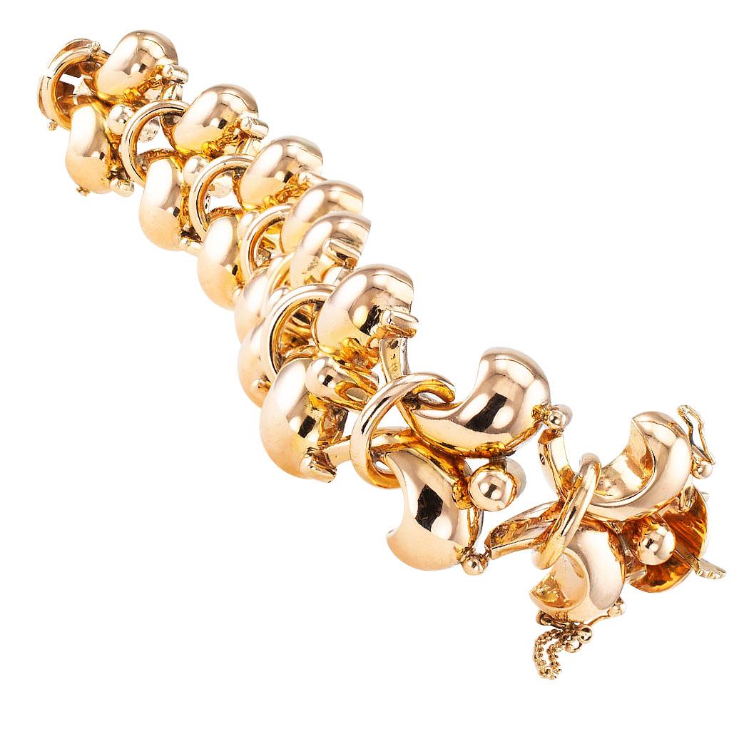 1940s Retro Rose Gold Link Bracelet 1