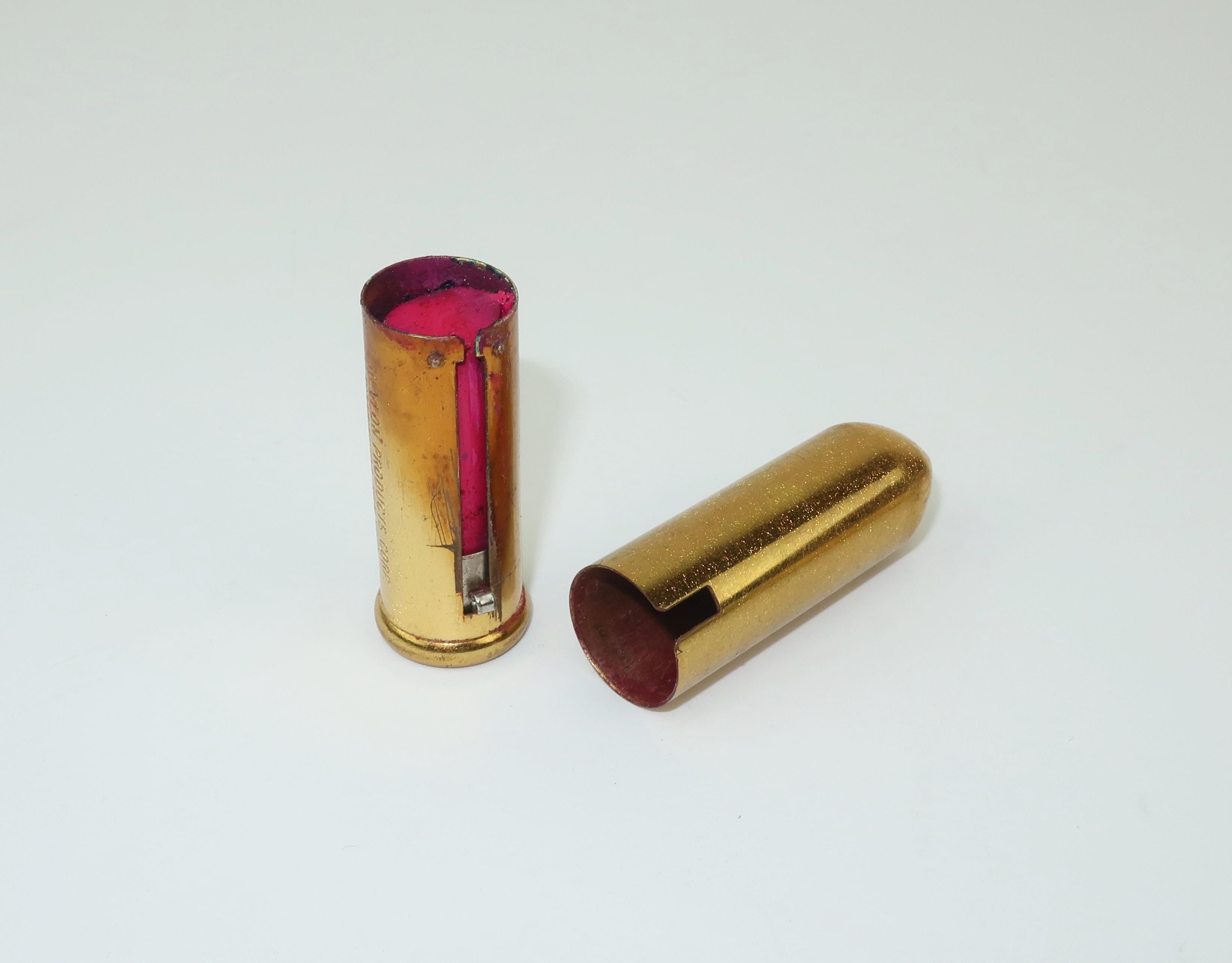 Women's 1940's Revlon 'Bullet' Lipstick Set With Gold Case