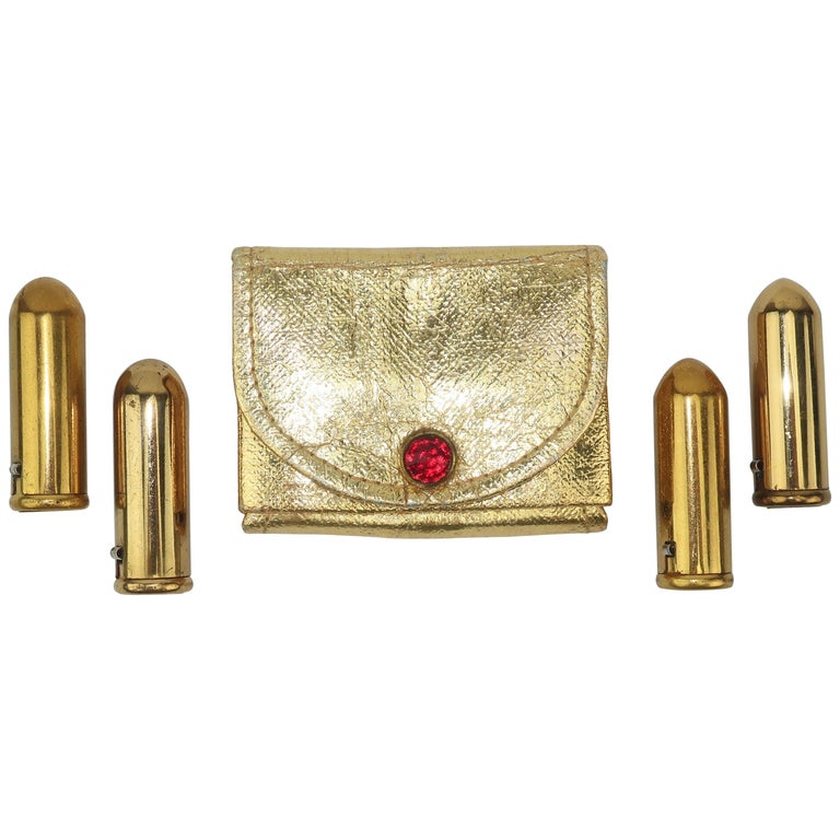 1940's Revlon 'Bullet' Lipstick Set With Gold Case at 1stDibs bullet
