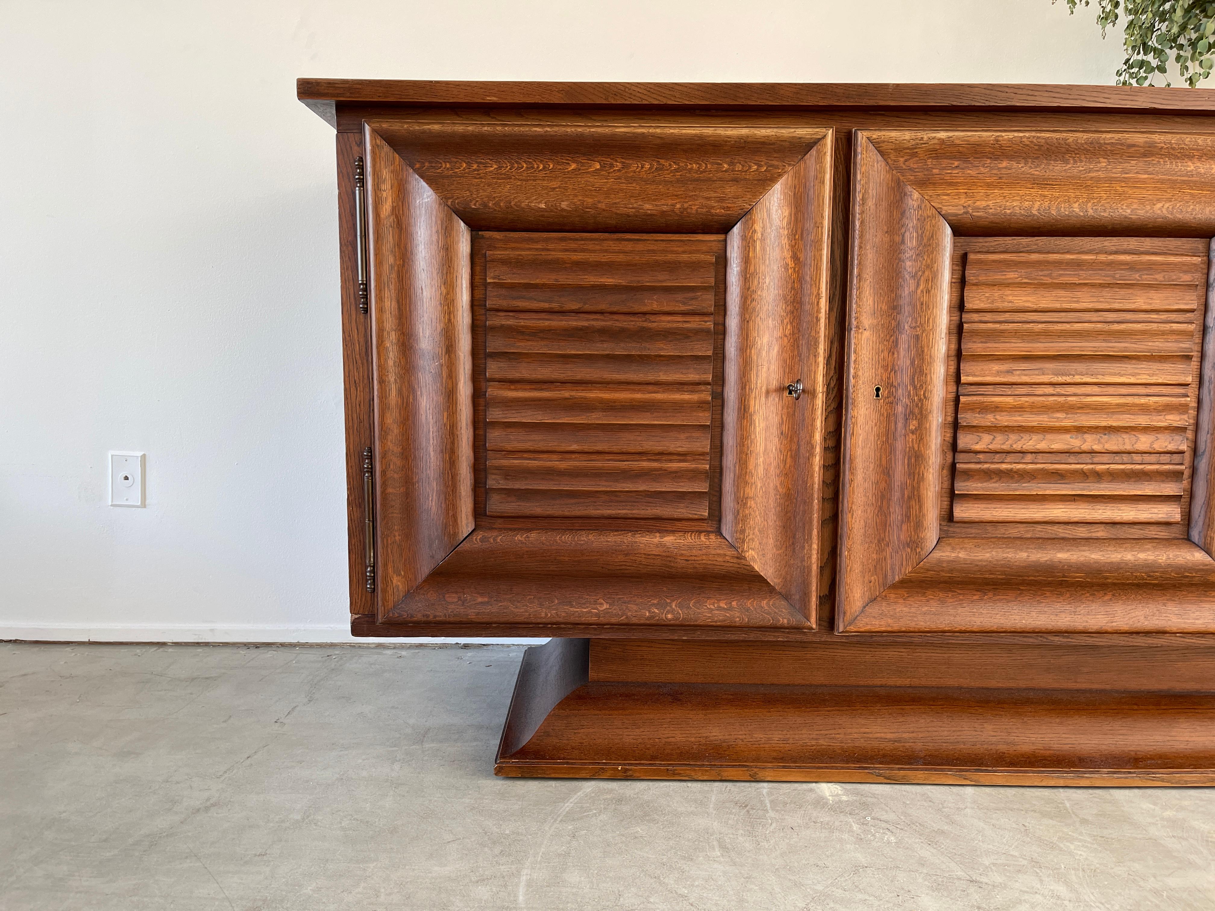 1940's Ribbed Oak Cabinet 2