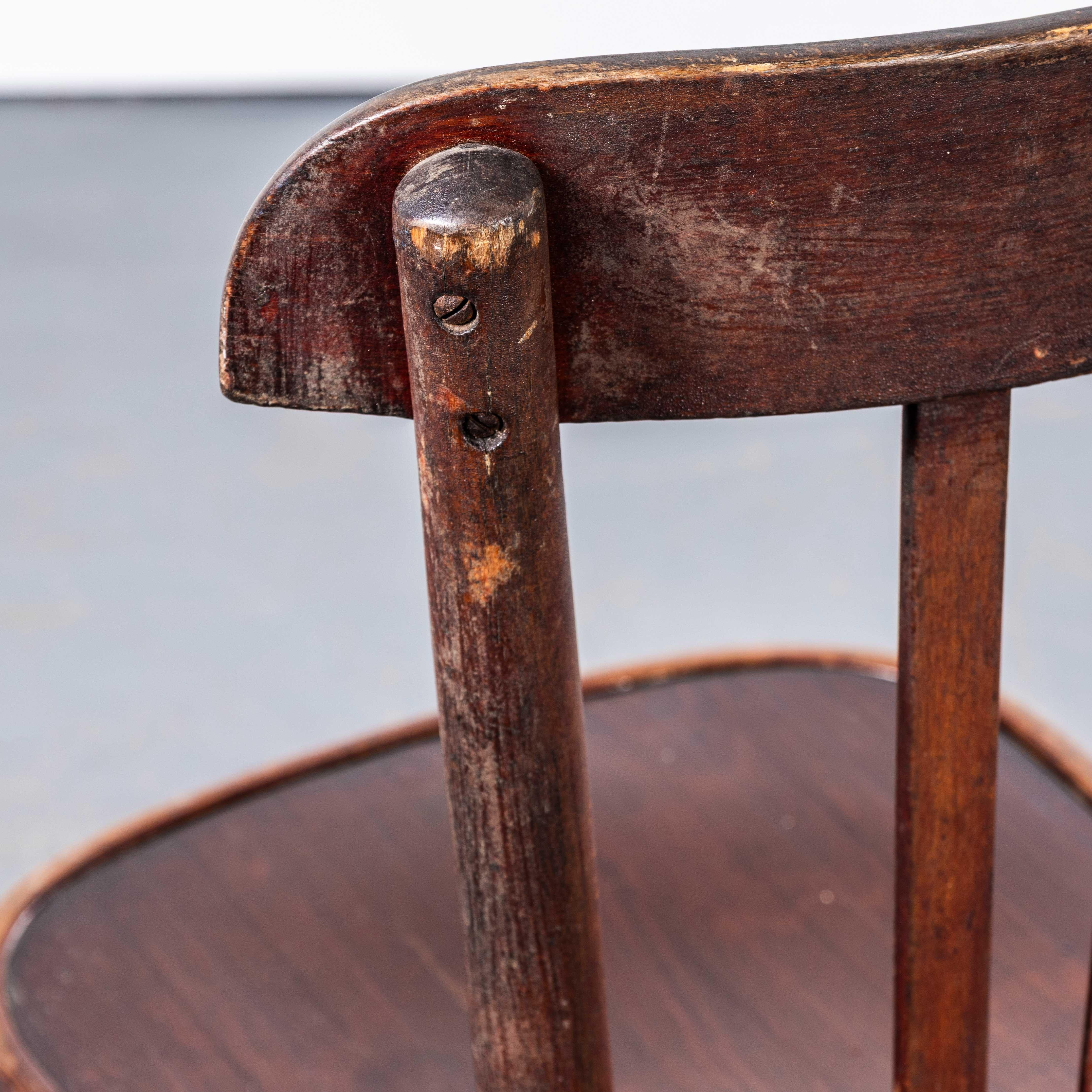 1940's Rich Dark Fischel Bentwood Dining Chairs - Set Of Eight For Sale 4