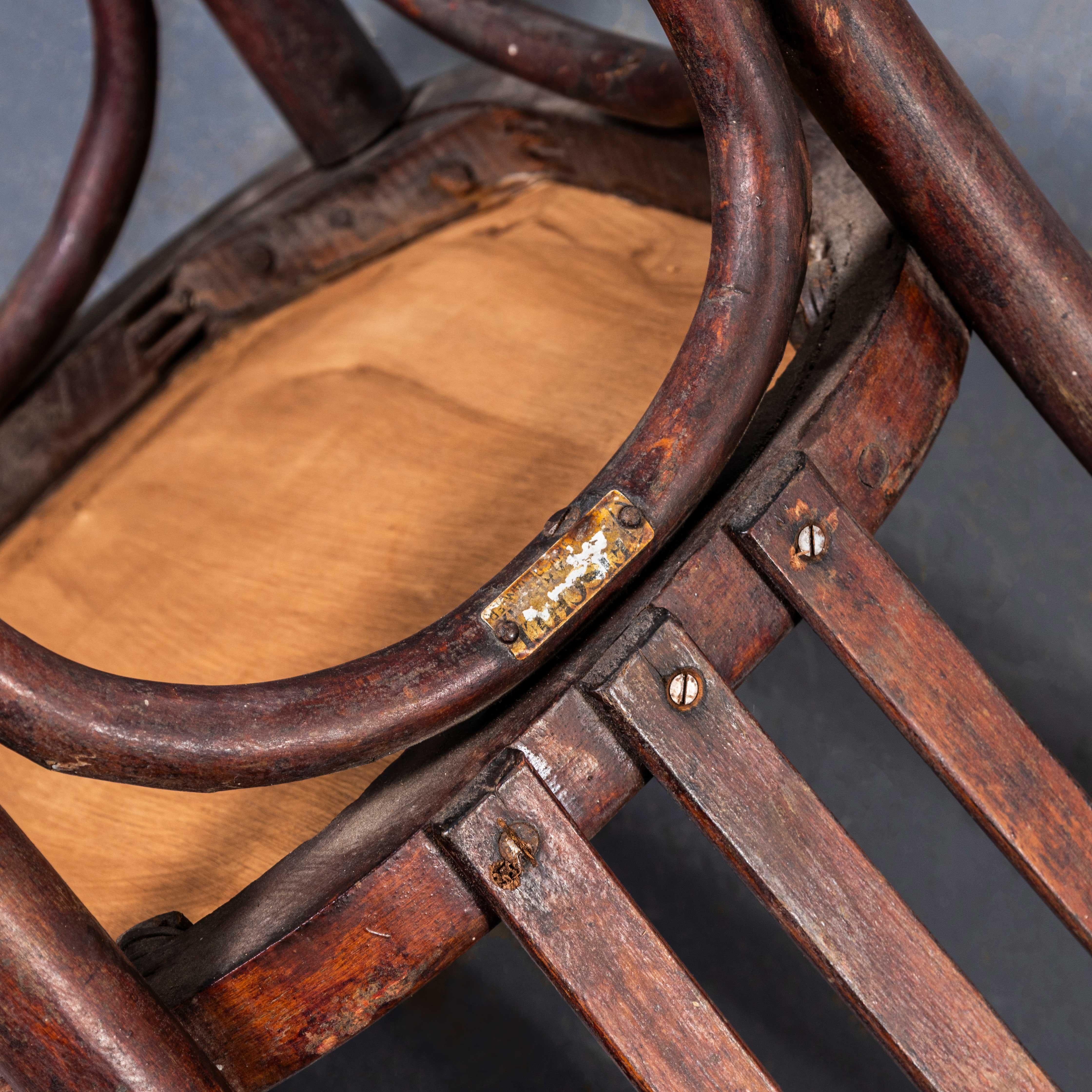 Mid-20th Century 1940's Rich Dark Fischel Bentwood Dining Chairs - Set Of Eight For Sale