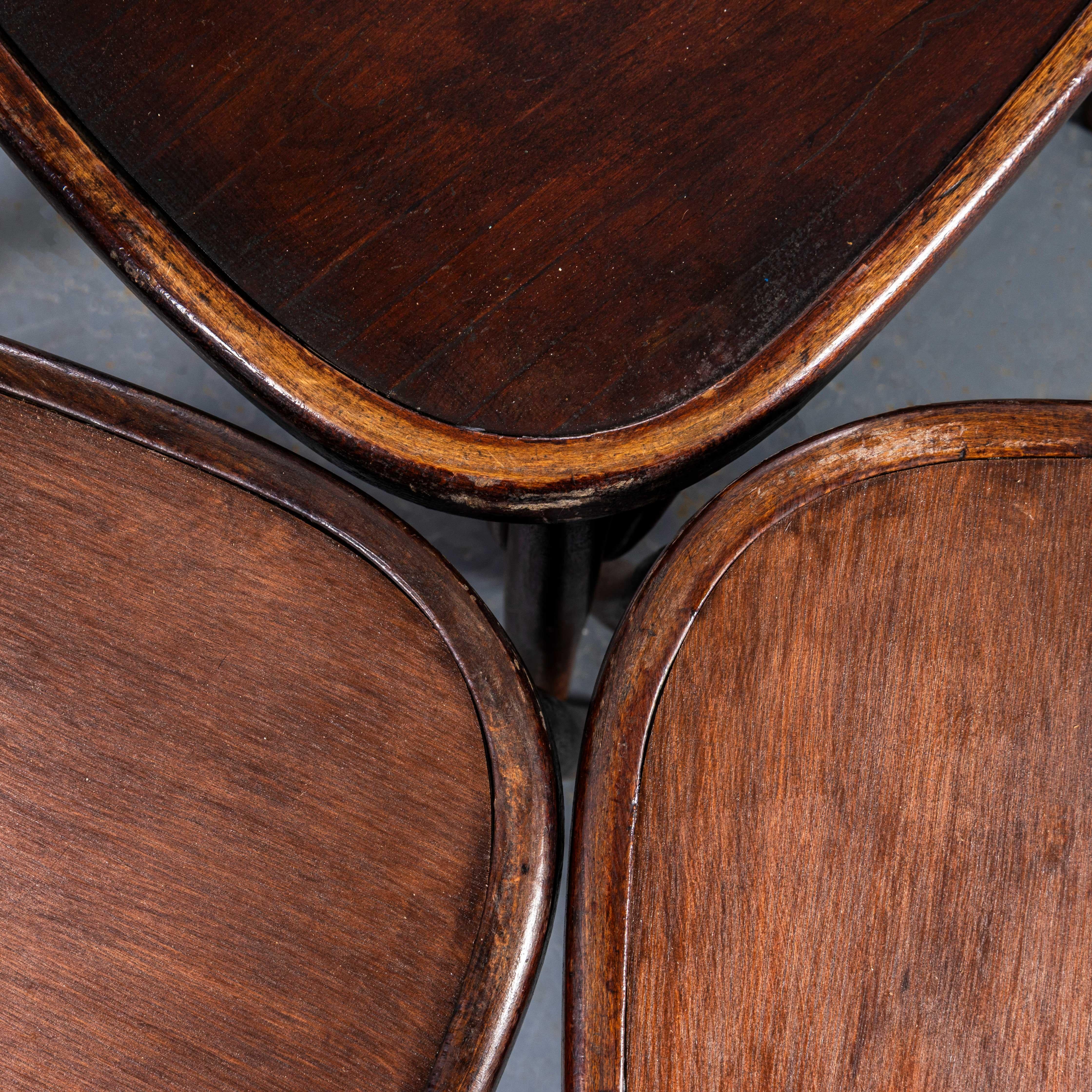 1940's Rich Dark Fischel Bentwood Dining Chairs - Set Of Eight For Sale 1