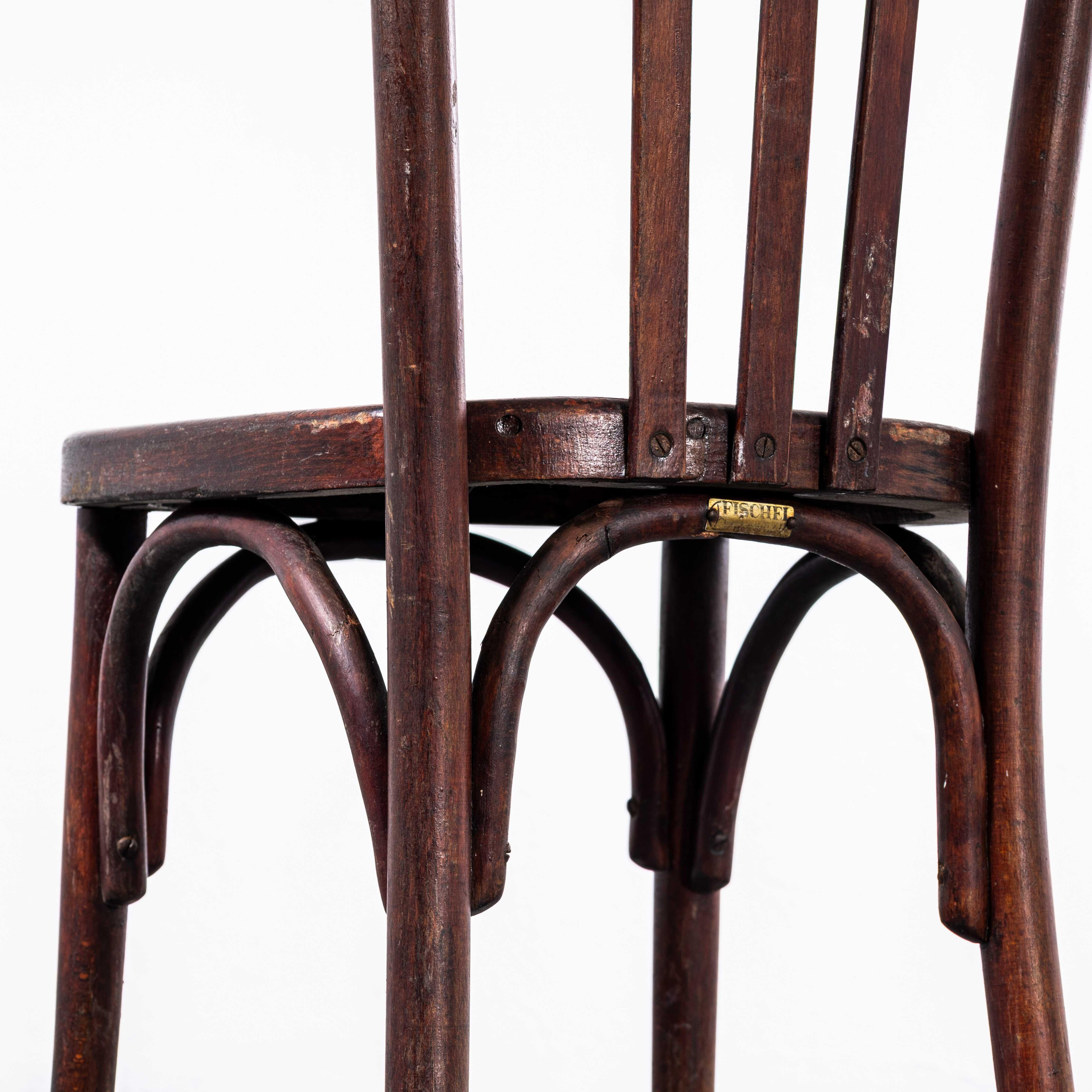1940's Rich Dark Fischel Bentwood Dining Chairs - Set Of Eight For Sale 2