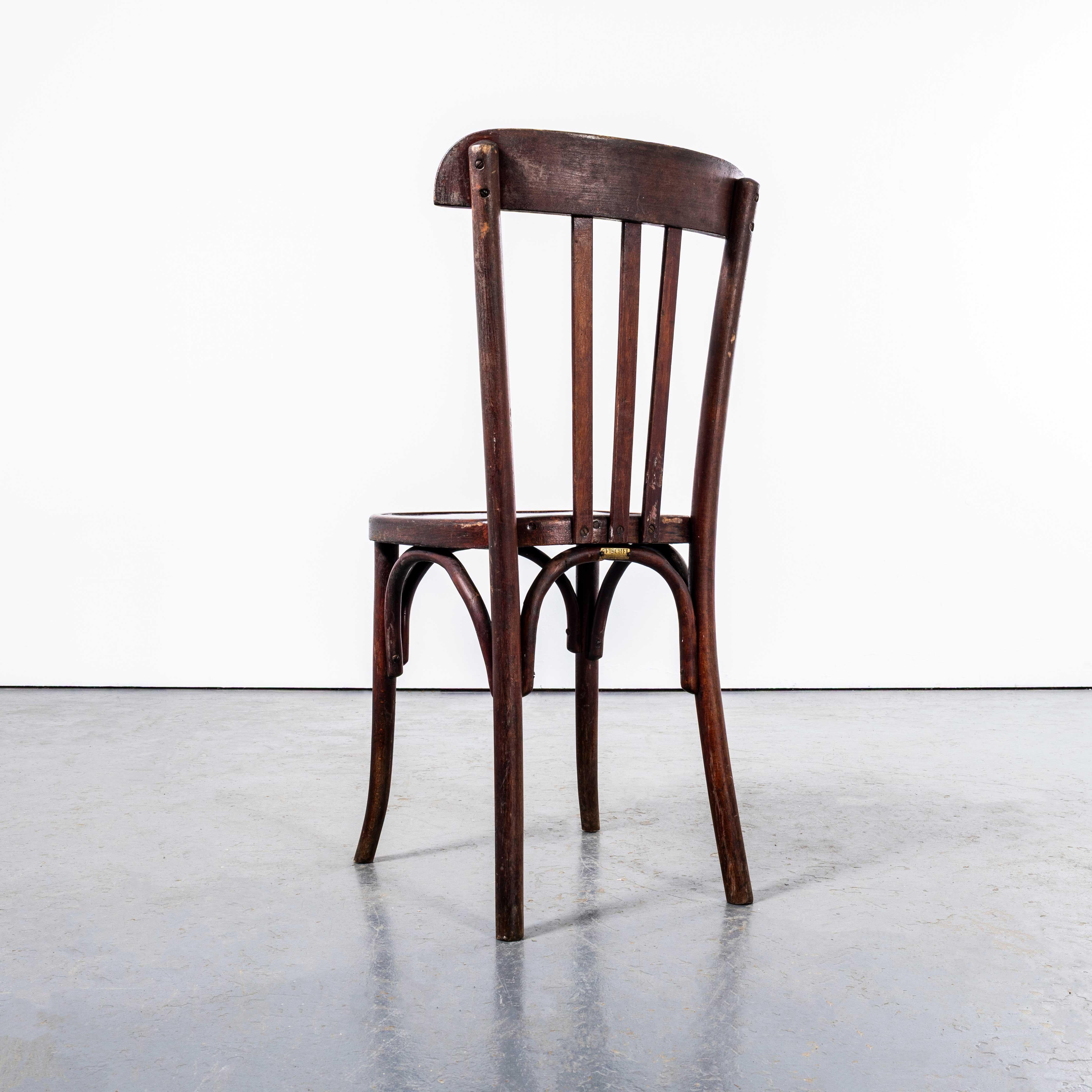 1940's Rich Dark Fischel Bentwood Dining Chairs - Set Of Eight For Sale 3