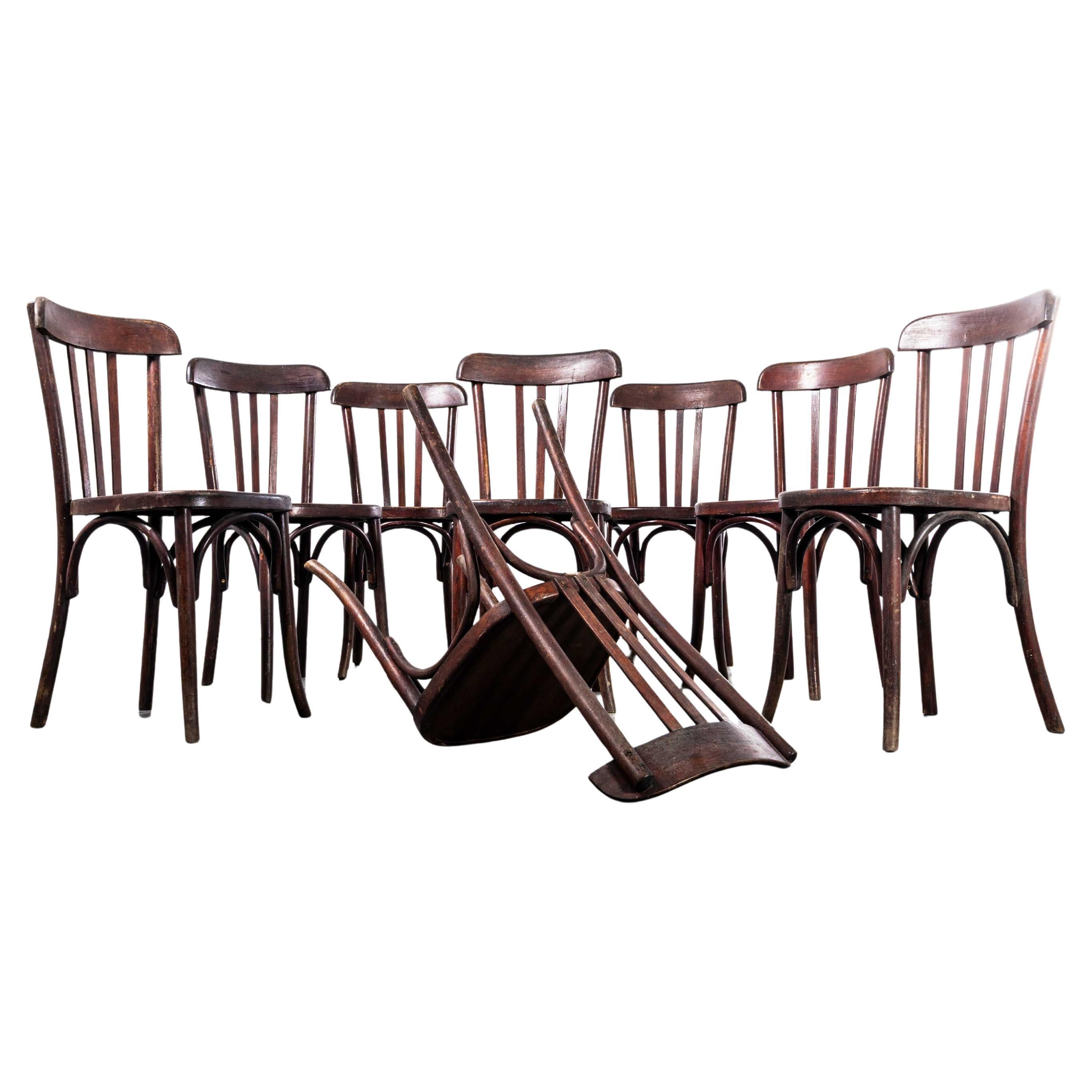 1940's Rich Dark Fischel Bentwood Dining Chairs - Set Of Eight For Sale