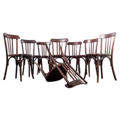 1940's Rich Dark Fischel Bentwood Dining Chairs - Set Of Eight