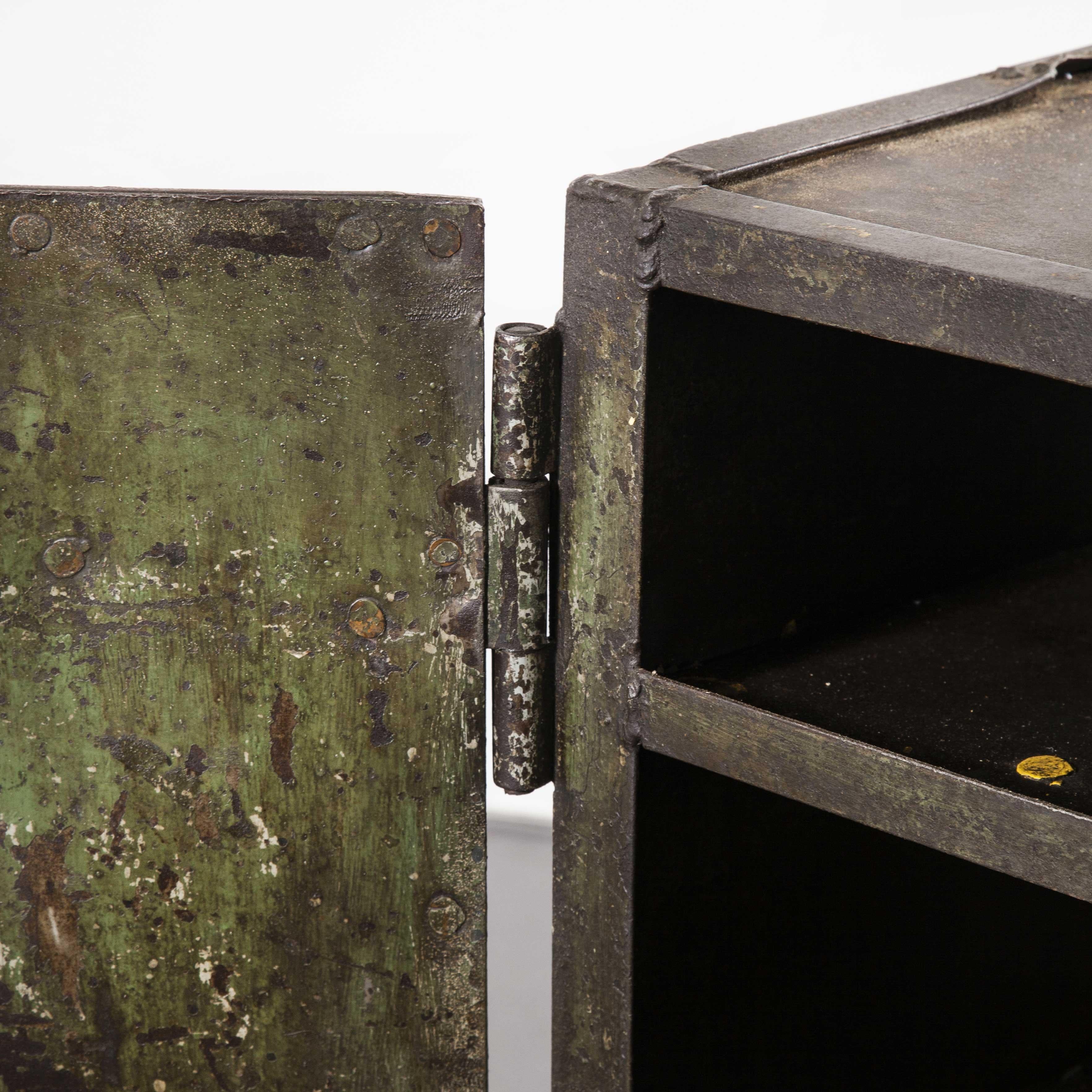 1940s Riveted Industrial Metal Storage Cabinet, Cupboard 13