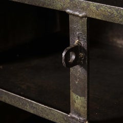 1940s Riveted Industrial Metal Storage Cabinet, Cupboard
