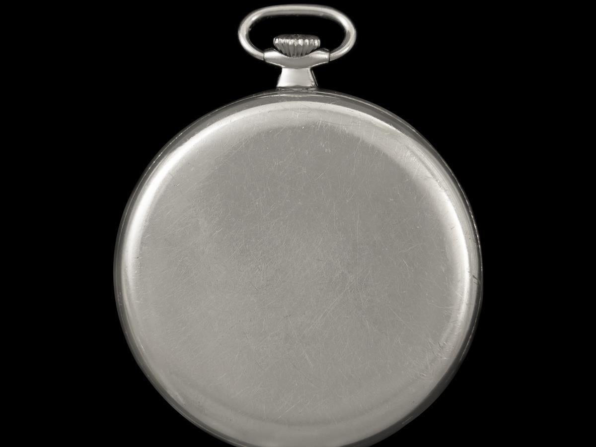 Men's 1940's Rolex for Bucherer Vintage Antique Mens Pocket Watch, 45mm - Nickel Chrom For Sale