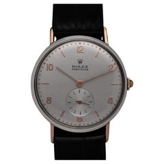 1940's ROLEX PRECISION Vintage Mens Rare Ref. 3923 18K Rose Gold & SS