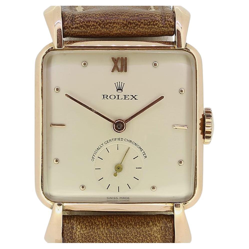 Rolex Montre-bracelet manuelle unisexe carrée des années 1940