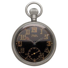 1940
s Rolex WWII British Military Vintage Antique Mens 50mm Pocket Watch Nickel