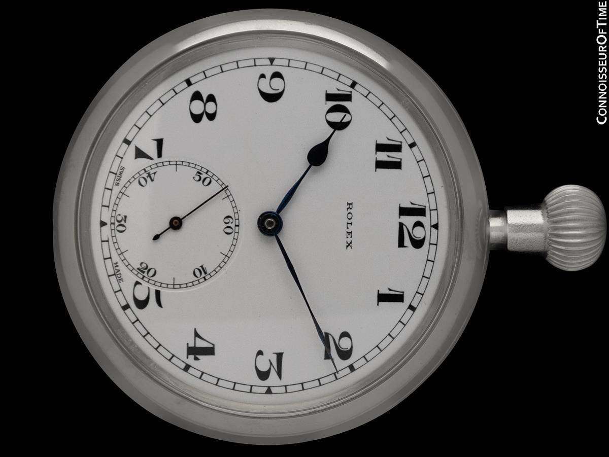 1940's Rolex WWII British Military Vintage Antique Mens 52mm Pocket Watch - Nick en Excelente estado para la venta en Suwanee, GA