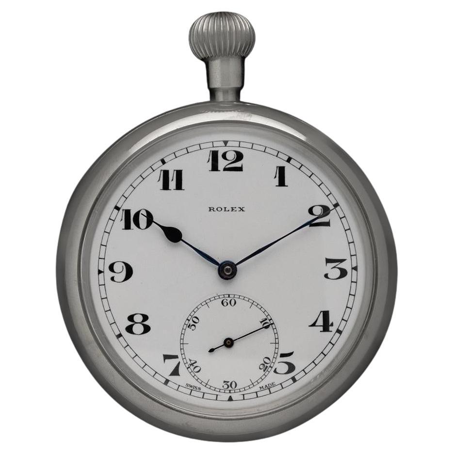 1940's Rolex WWII British Military Vintage Antique Mens 52mm Pocket Watch - Nick