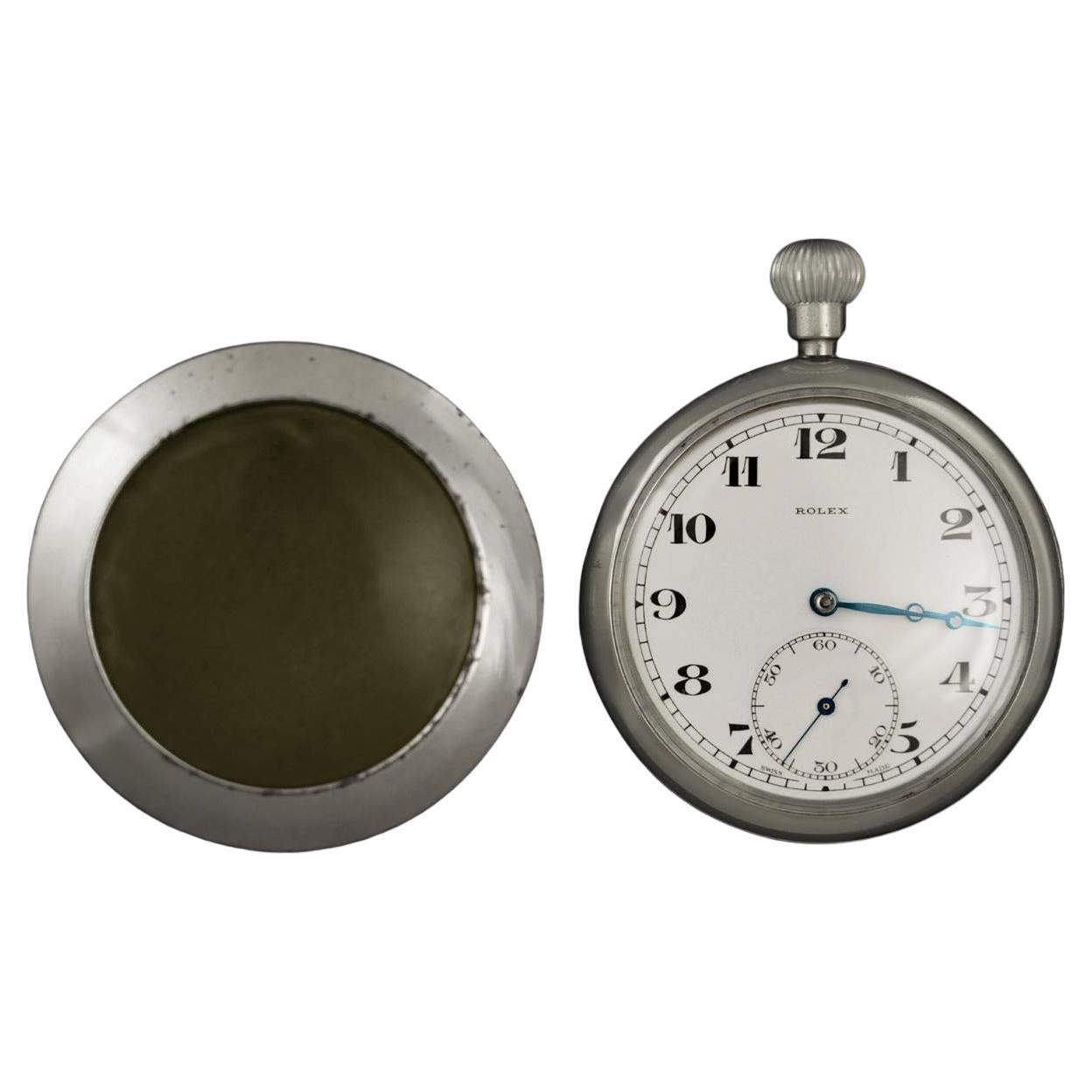 1940's Rolex WWII British Military Vintage Antique Mens Pocket Watch