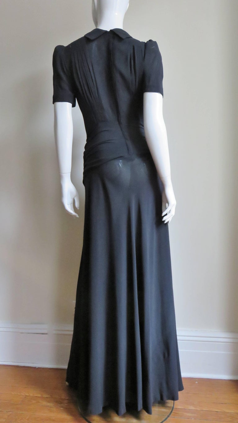 1940s Romantic Gothic Black Maxi Dress at 1stDibs