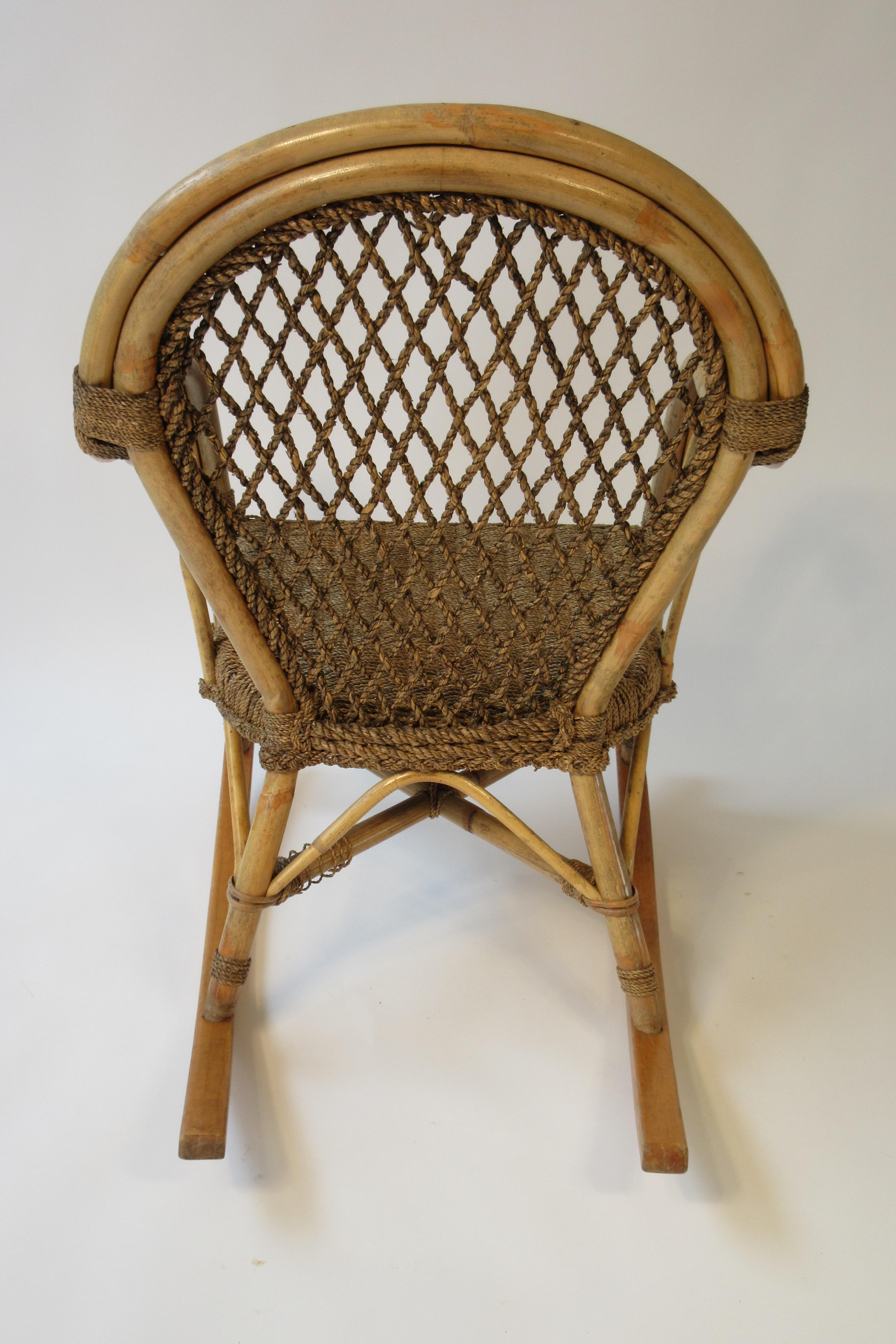 1940s Rope Rocker In Good Condition In Tarrytown, NY