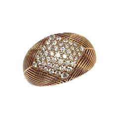 Vintage 1940s Rose Gold Diamond Bombay Style Ring