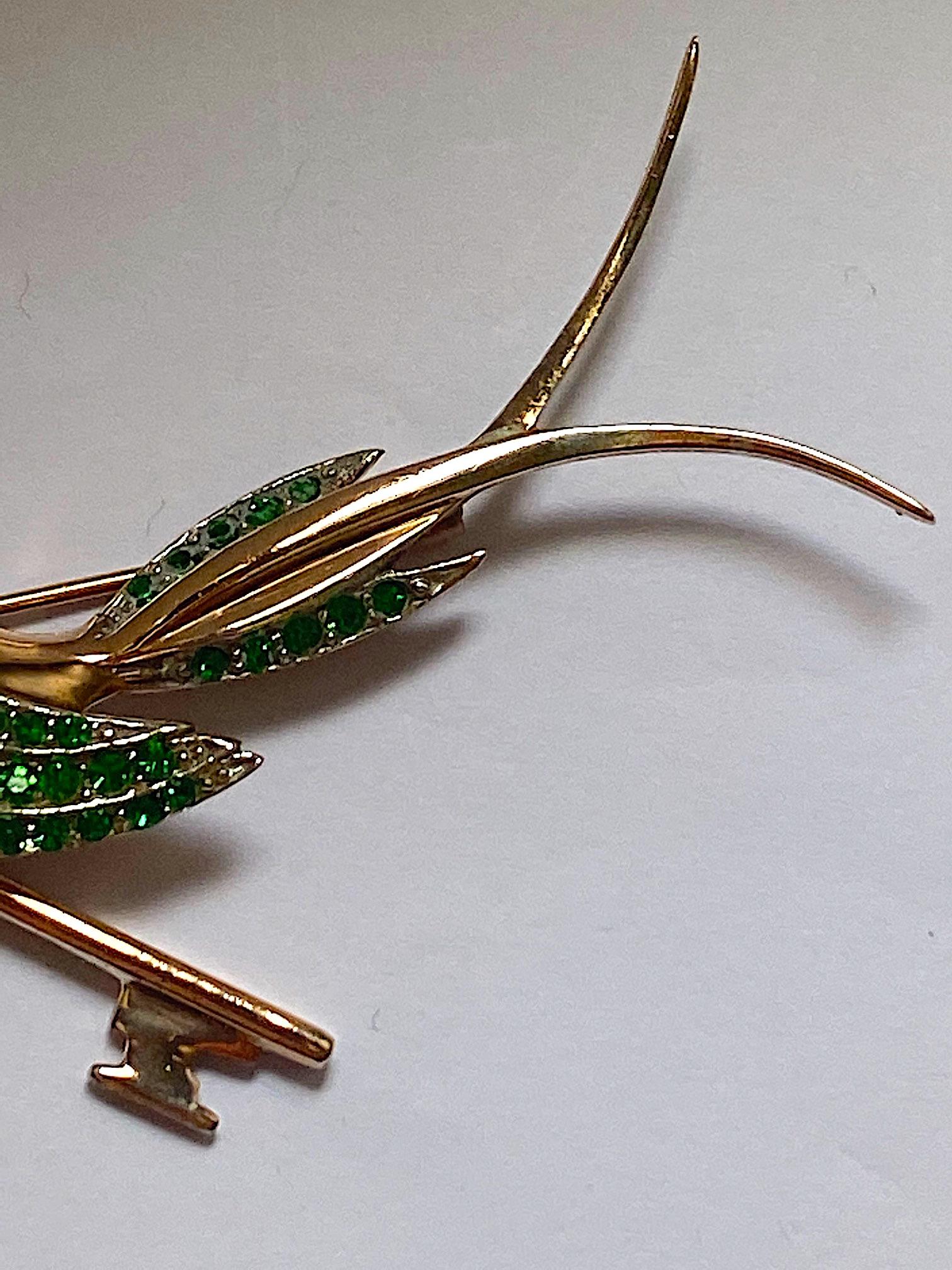 1940s Rose gold & Sterling Bird Singing 