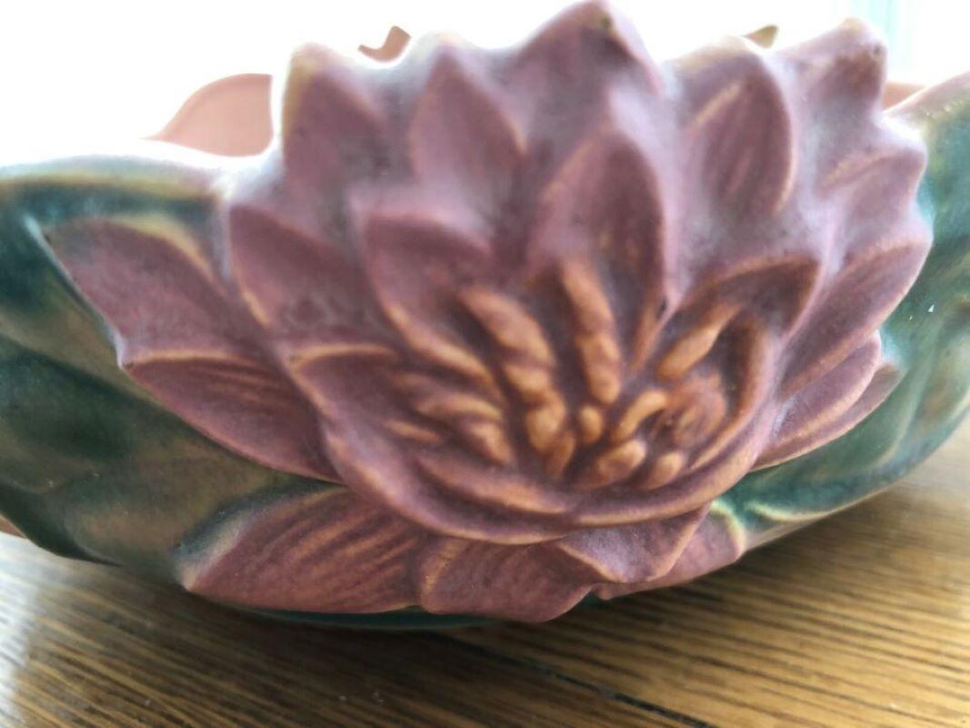 Mid-Century Modern 1940s Roseville Pottery Bowl with 2 Handles (bol en poterie avec 2 poignées)
