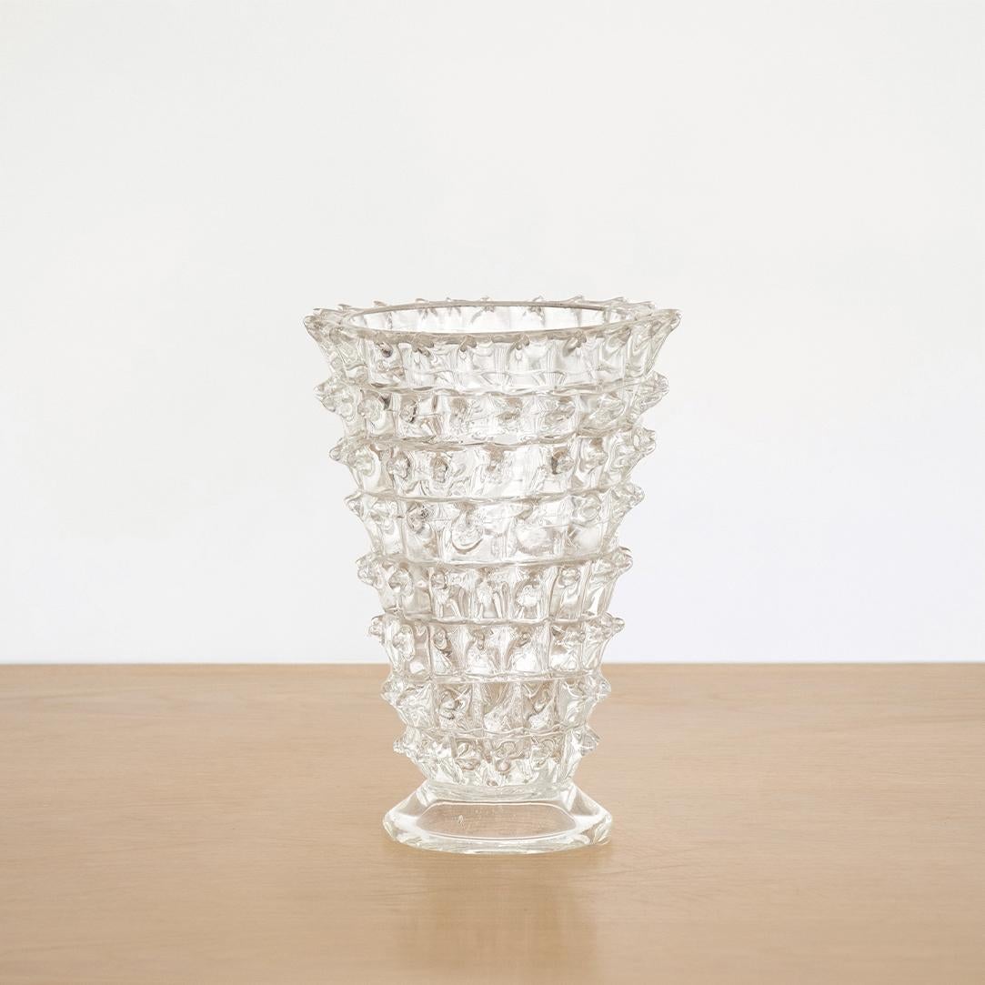 Vintage Rostrato glass vase by Barovier from the 1940's. Beautiful clear spikey glass.