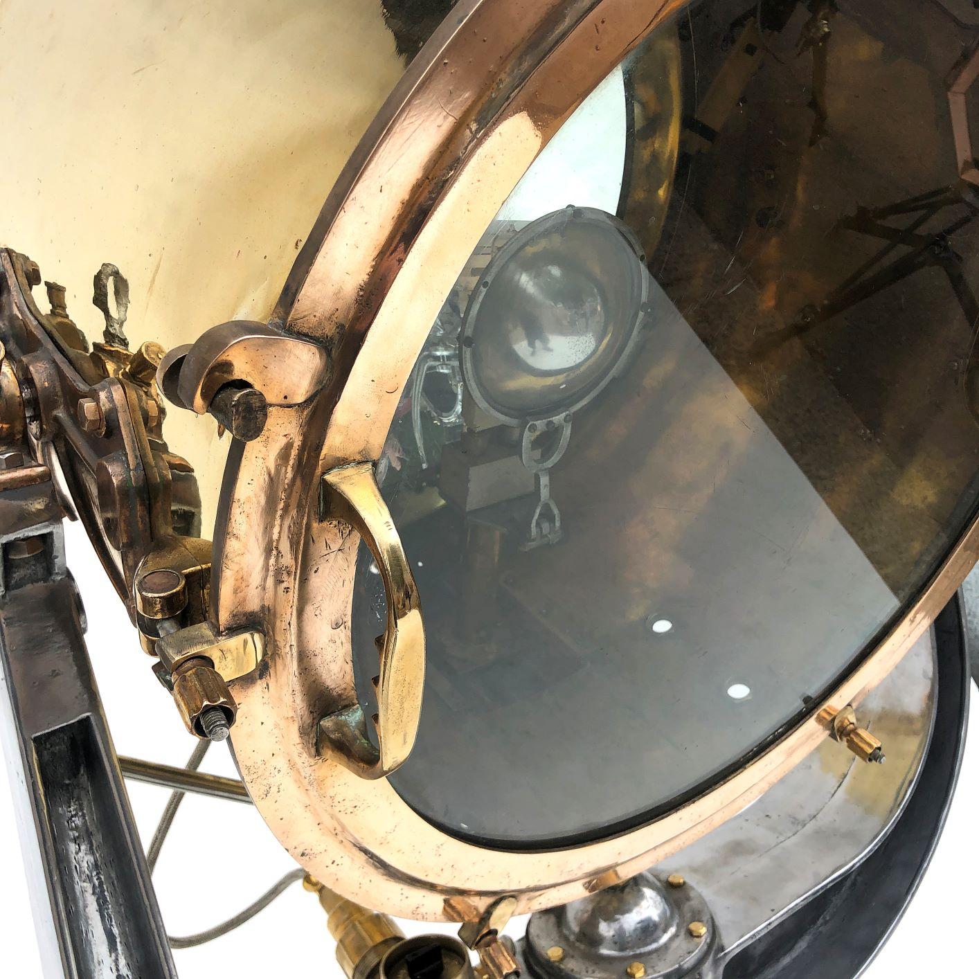 1940s Rotherham's British Brass, Bronze and Aluminium Naval Searchlight 5