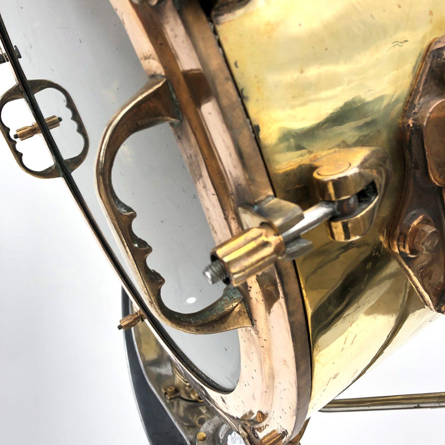 Aluminum 1940s Rotherham's British Brass, Bronze and Aluminium Naval Searchlight