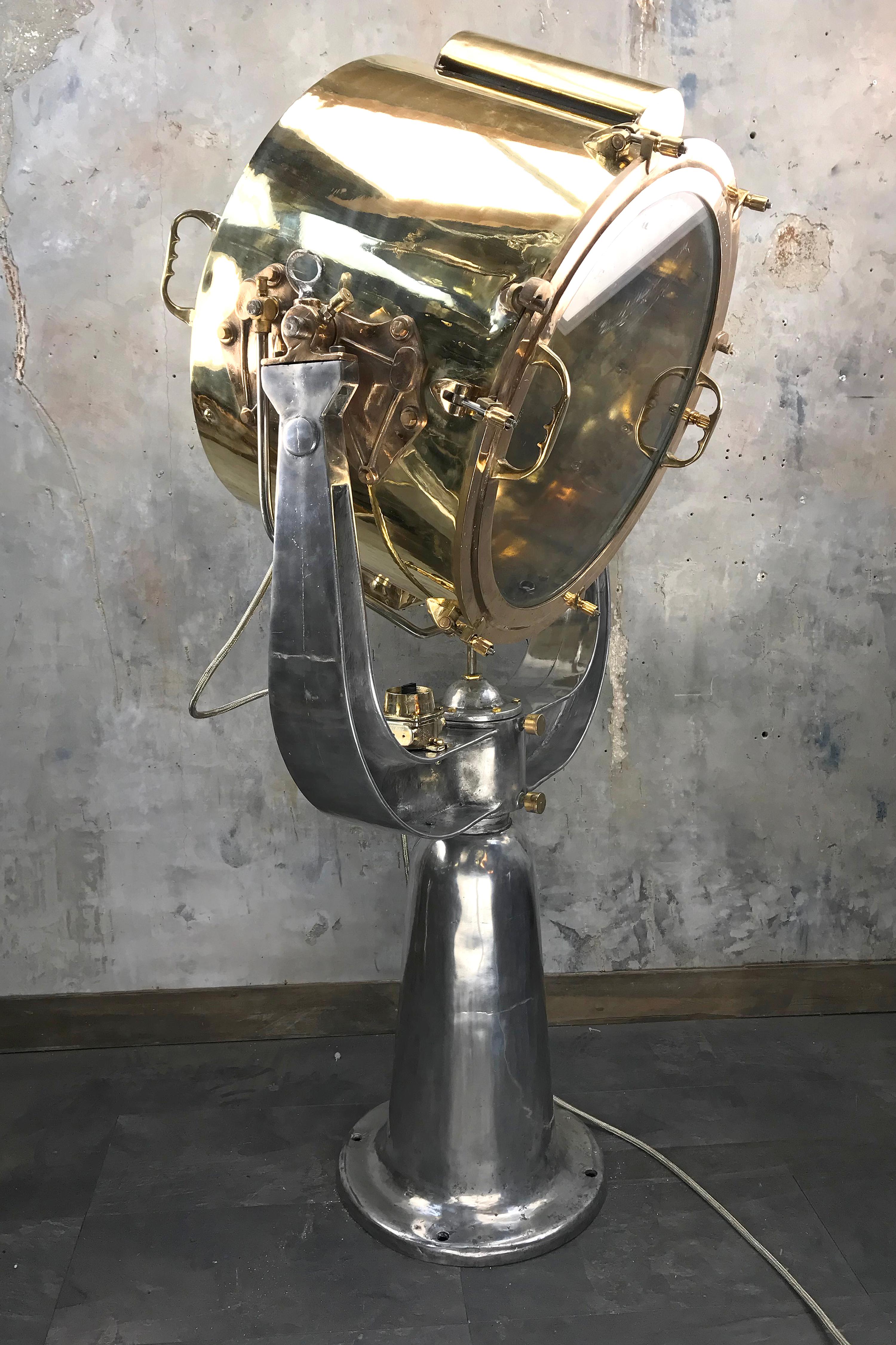 1940s Rotherham's British Brass, Bronze and Aluminium Maritime Searchlight 3