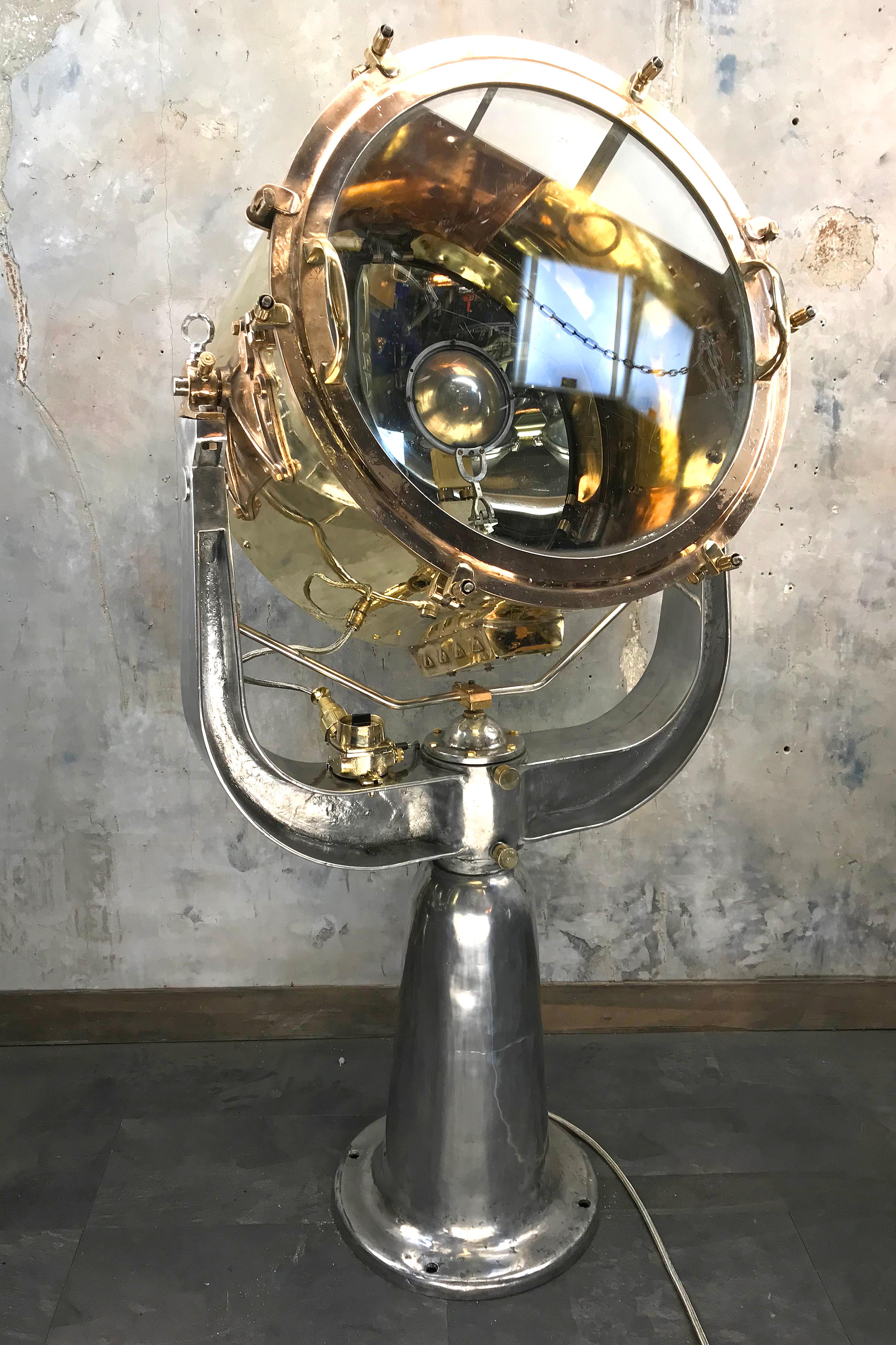 1940s Rotherham's British Brass, Bronze and Aluminium Maritime Searchlight 6