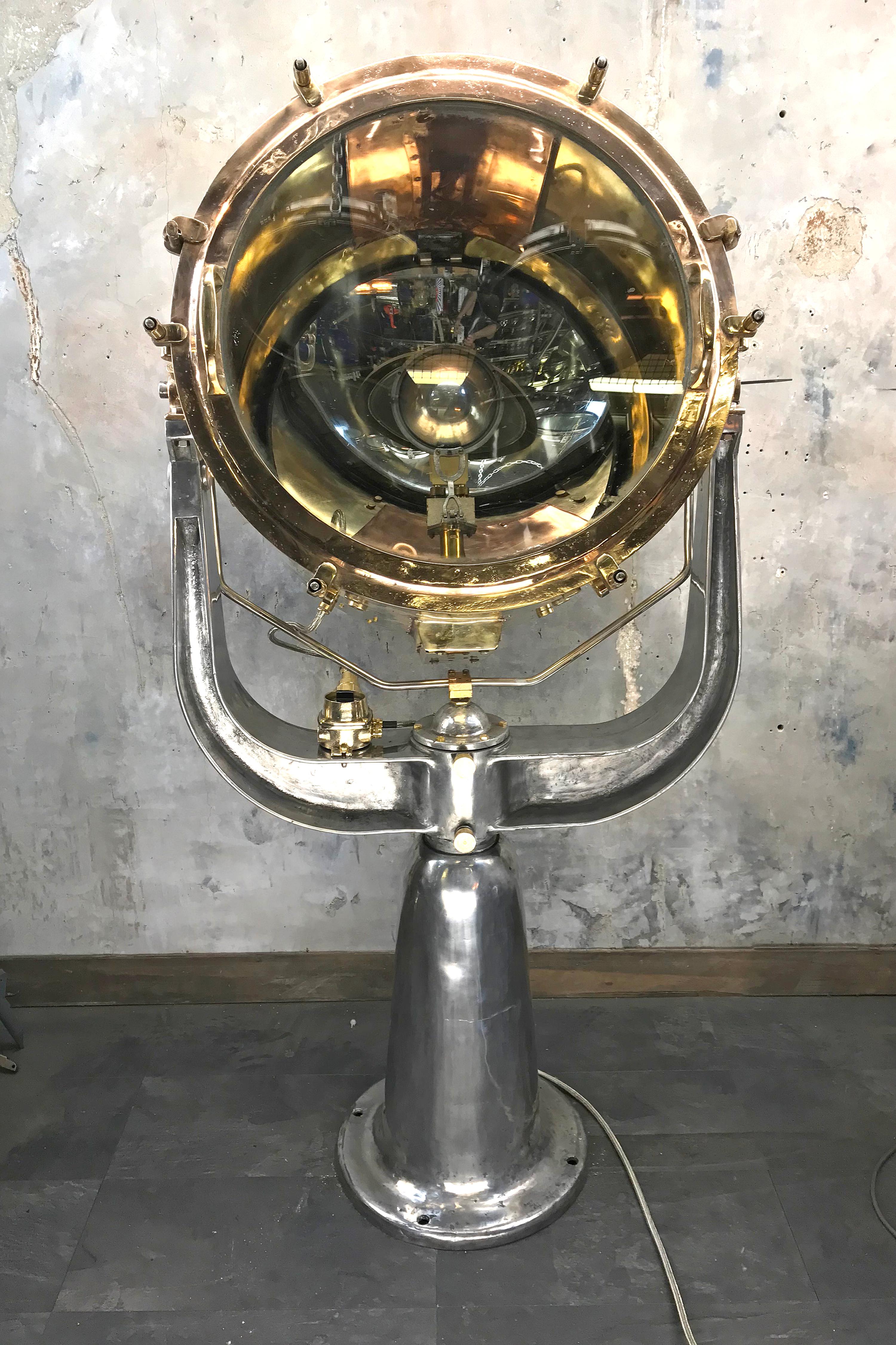 1940s Rotherham's British Brass, Bronze and Aluminium Maritime Searchlight 7