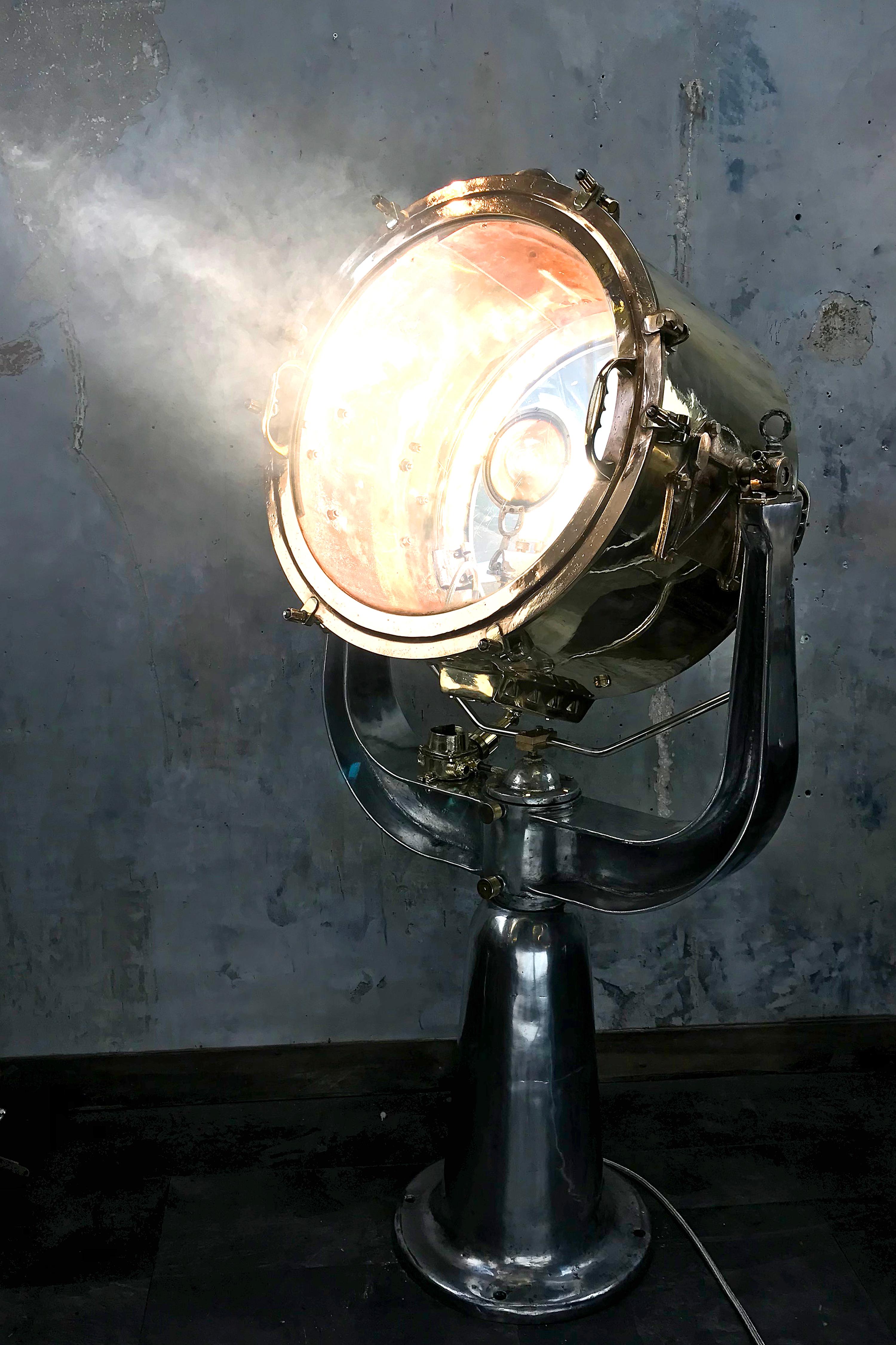 Industrial 1940s Rotherham's British Brass, Bronze and Aluminium Maritime Searchlight