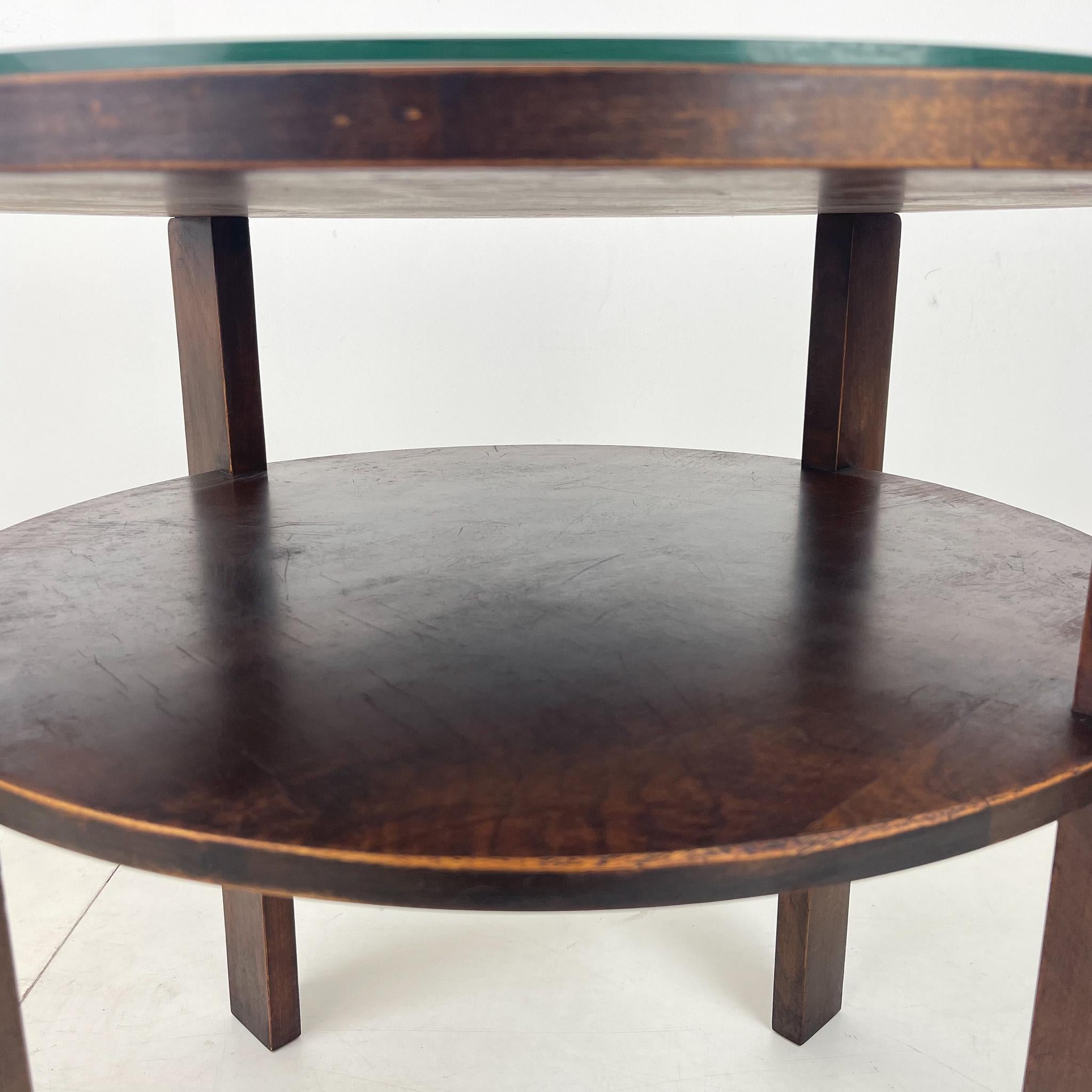 Glass 1940's Round Coffee Table, Czechoslovakia For Sale