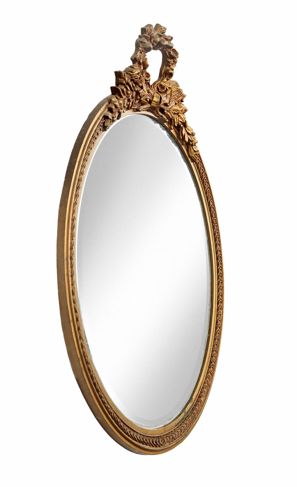 antique round gold mirror