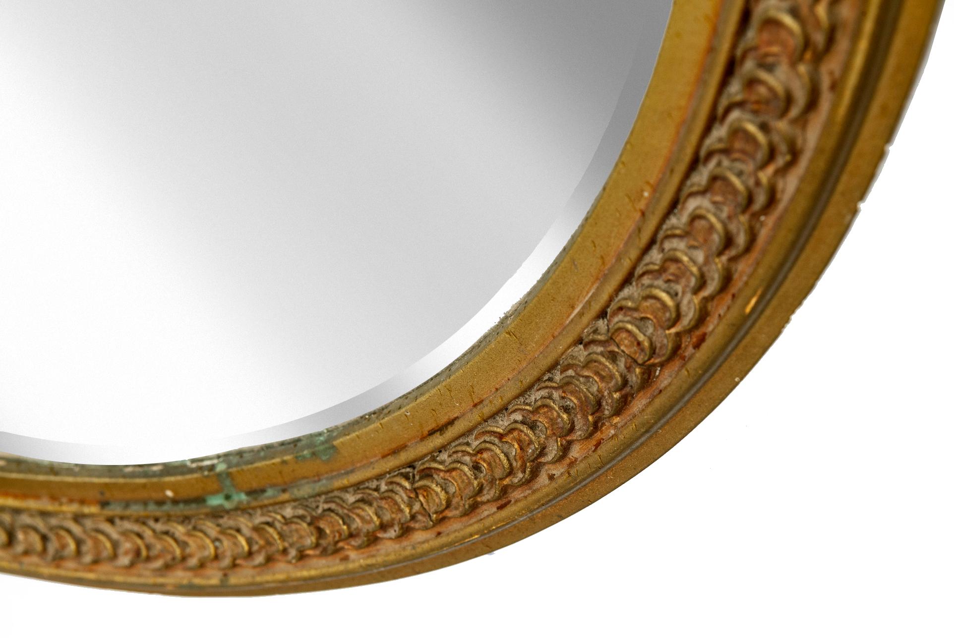 Louis XV 1940s Round Gold Mirror Wreath Crown For Sale