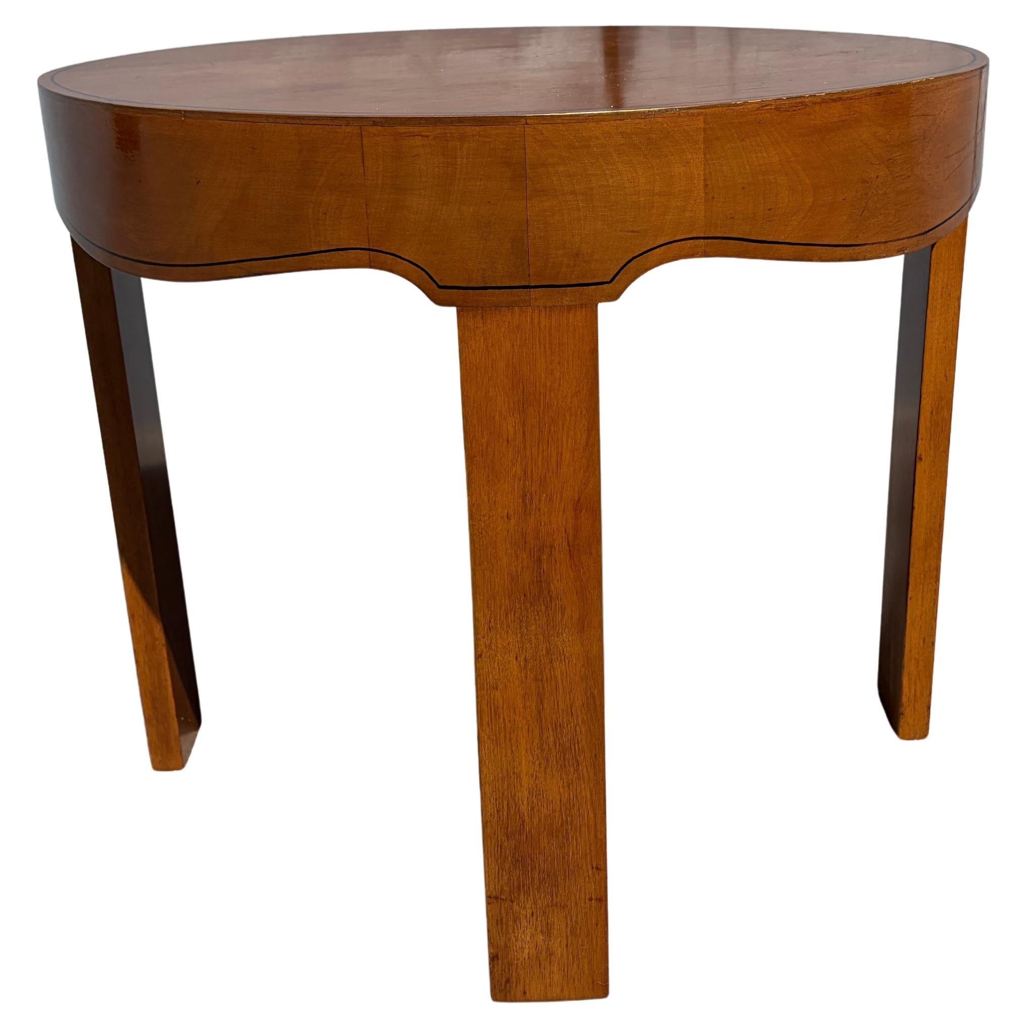 Table d'appoint ronde en Wood Wood des années 1940