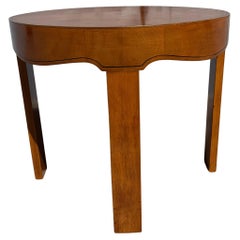 Table d'appoint ronde en Wood Wood des années 1940