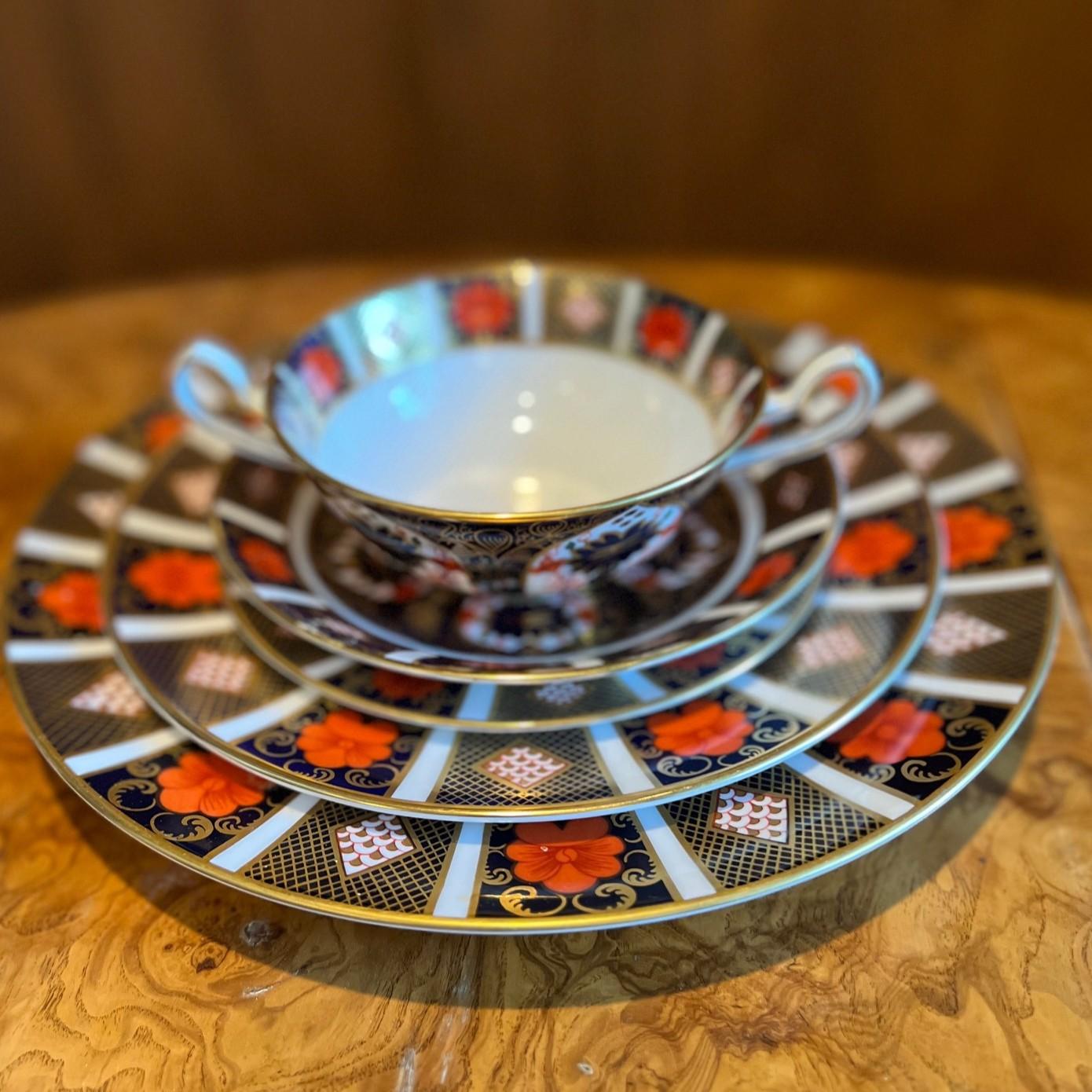 Juego de mesa de 5 piezas Royal Crown Derby Old Imari de 1940 Japonismo en venta