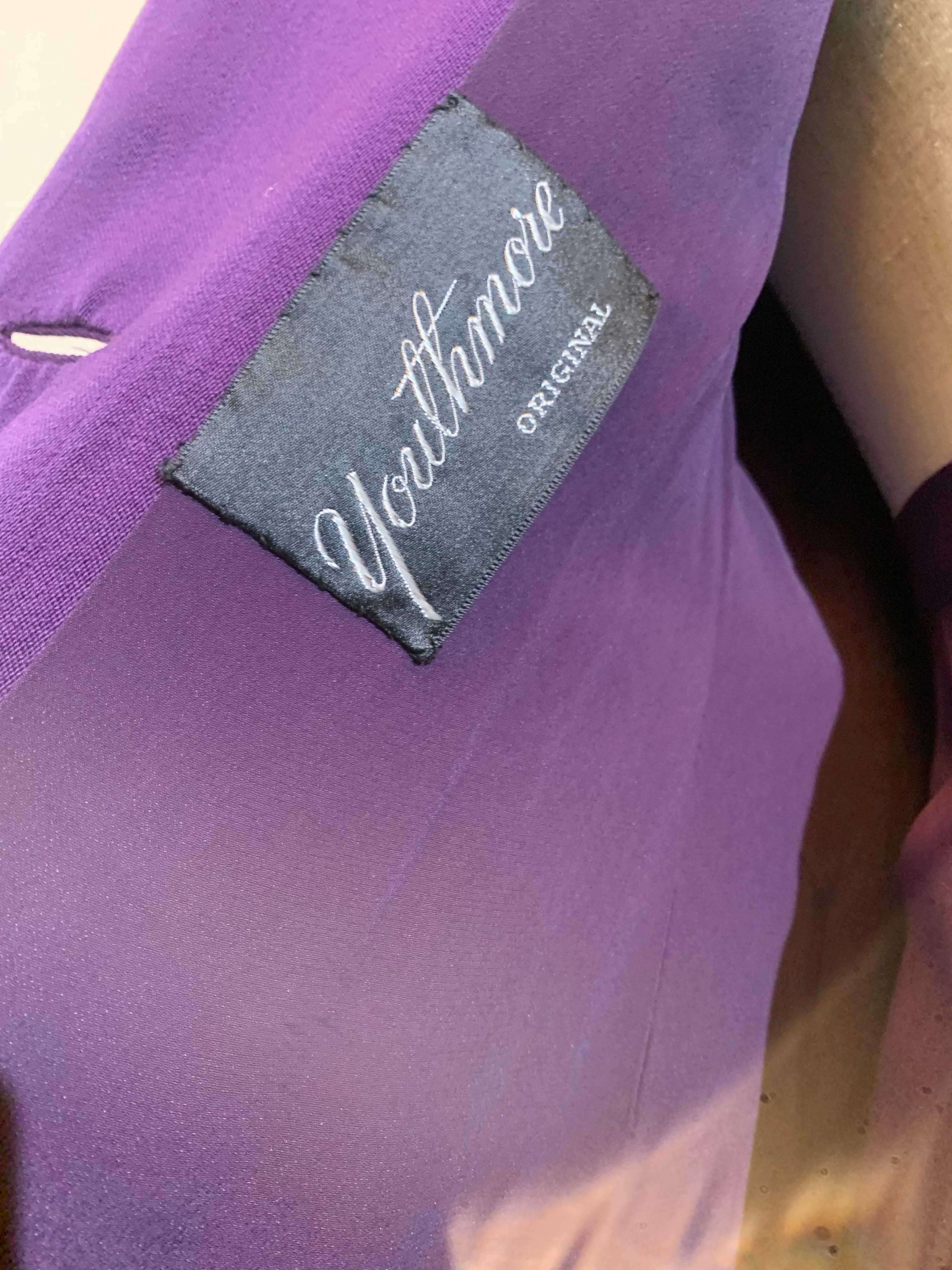 1940s Royal Purple Wool Gabardine Skirt Suit w Nipped Waist & Huge Pockets For Sale 9