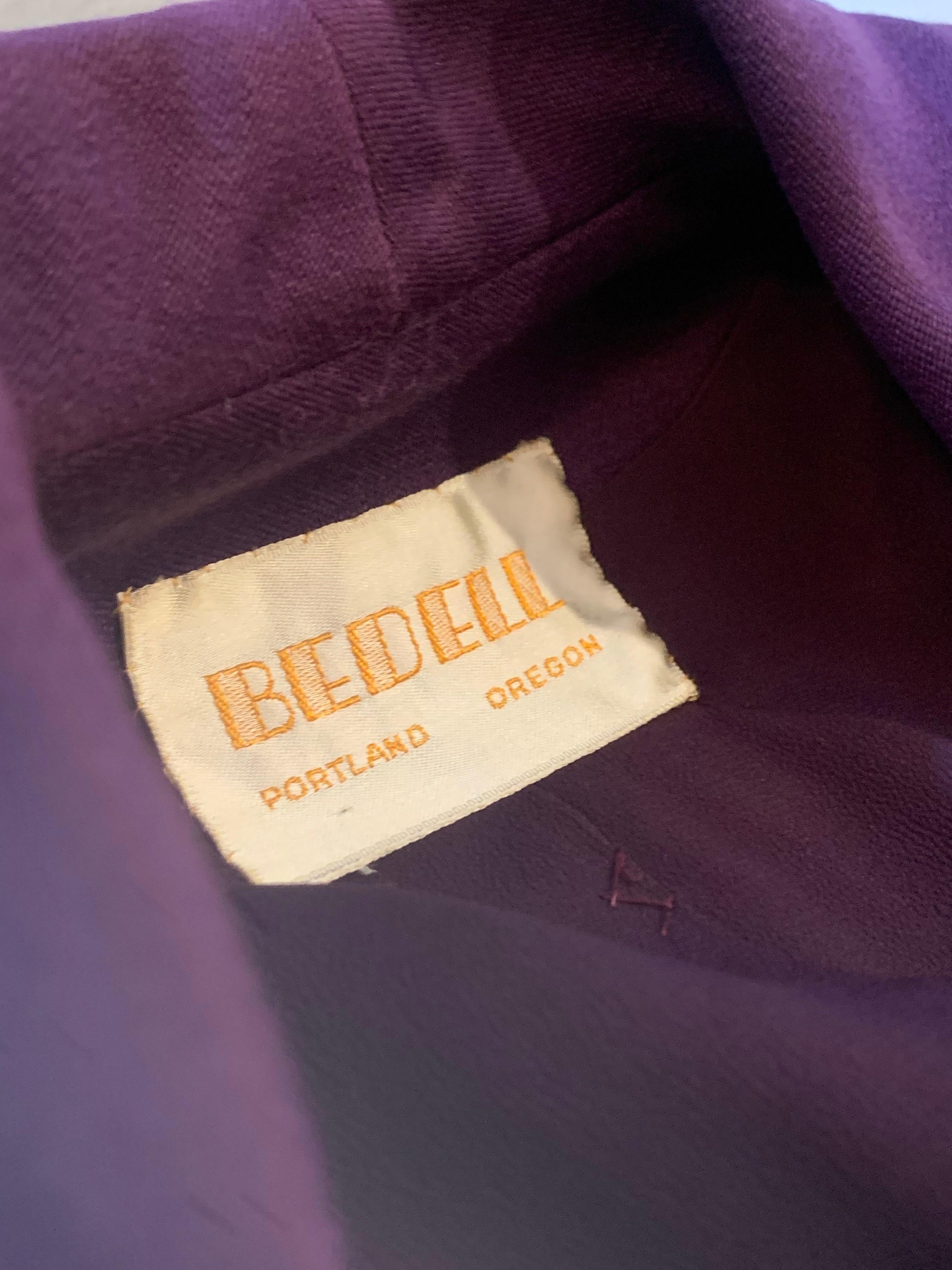 1940s Royal Purple Wool Gabardine Skirt Suit w Nipped Waist & Huge Pockets For Sale 10