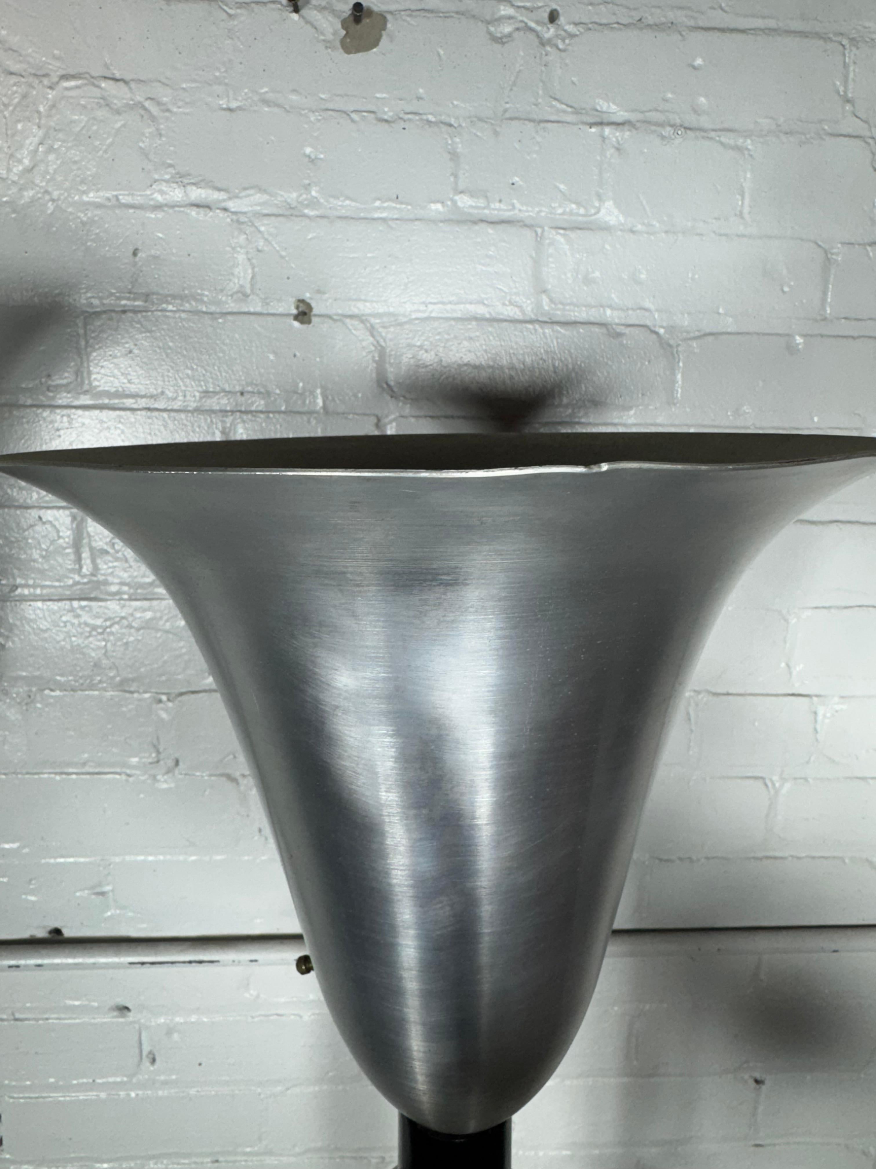 1940s Russel Wright Art Deco/MACHINE AGE, Spun Aluminum Torchiere Floor Lamps For Sale 4