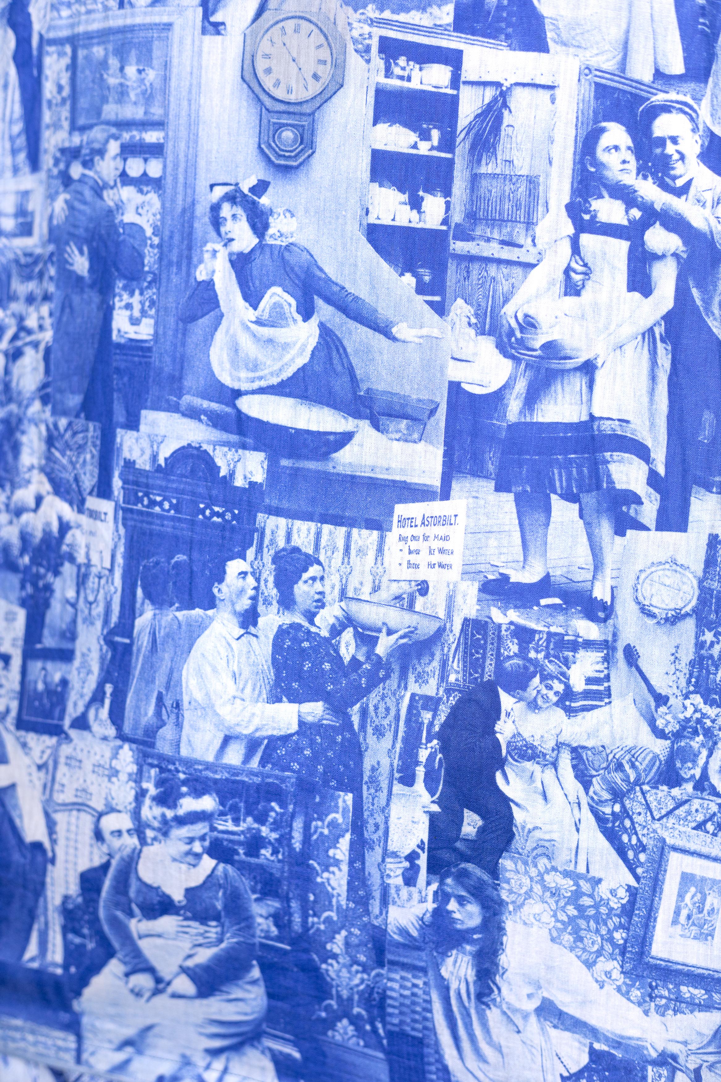 1940er Jahre RUTLEDGE Blaue Baumwolle Silent Era Film Still Photograph Druck Pyjamas im Angebot 5
