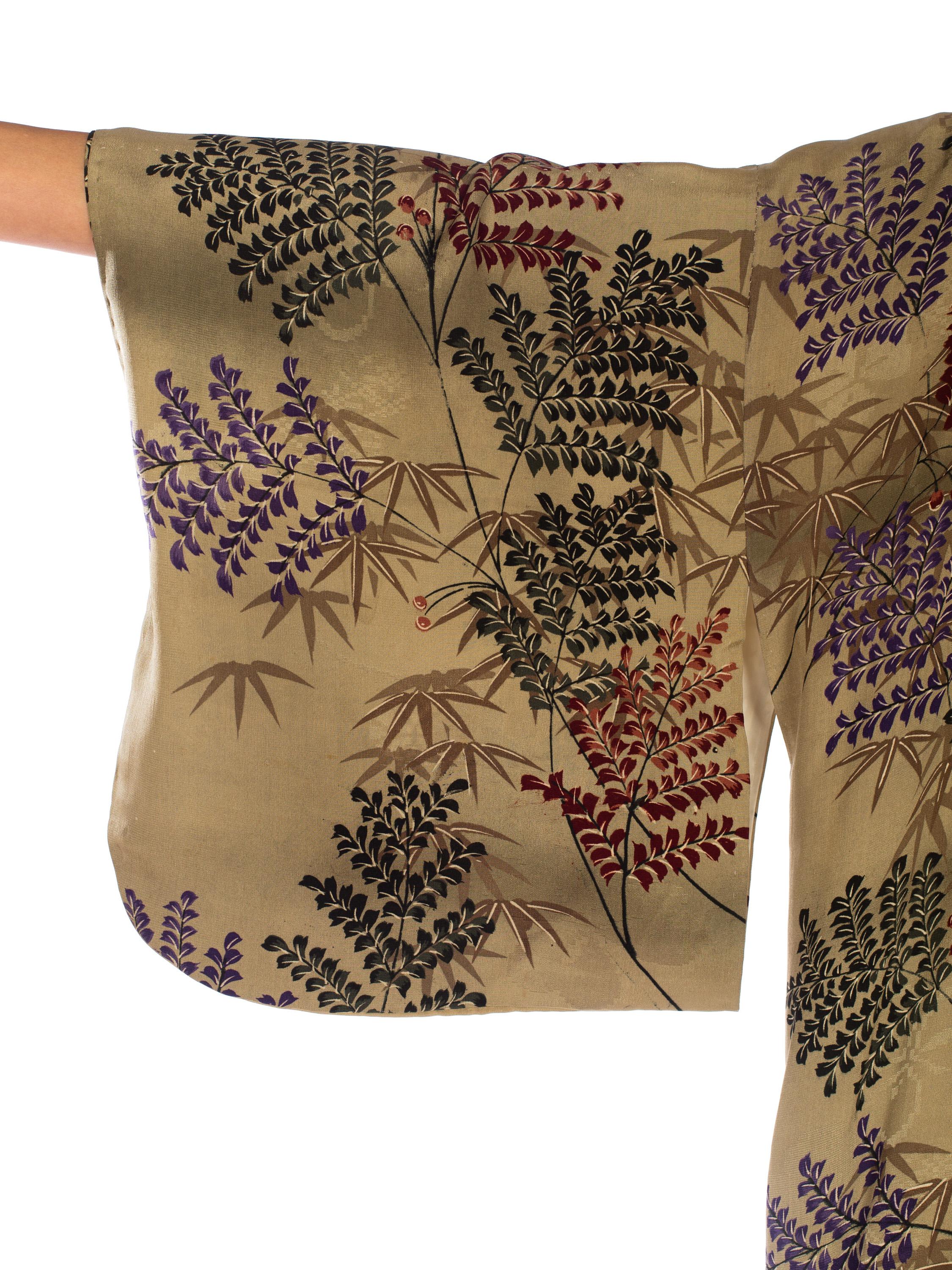 1940S Sage Green Bamboo Branch  Kimono 3