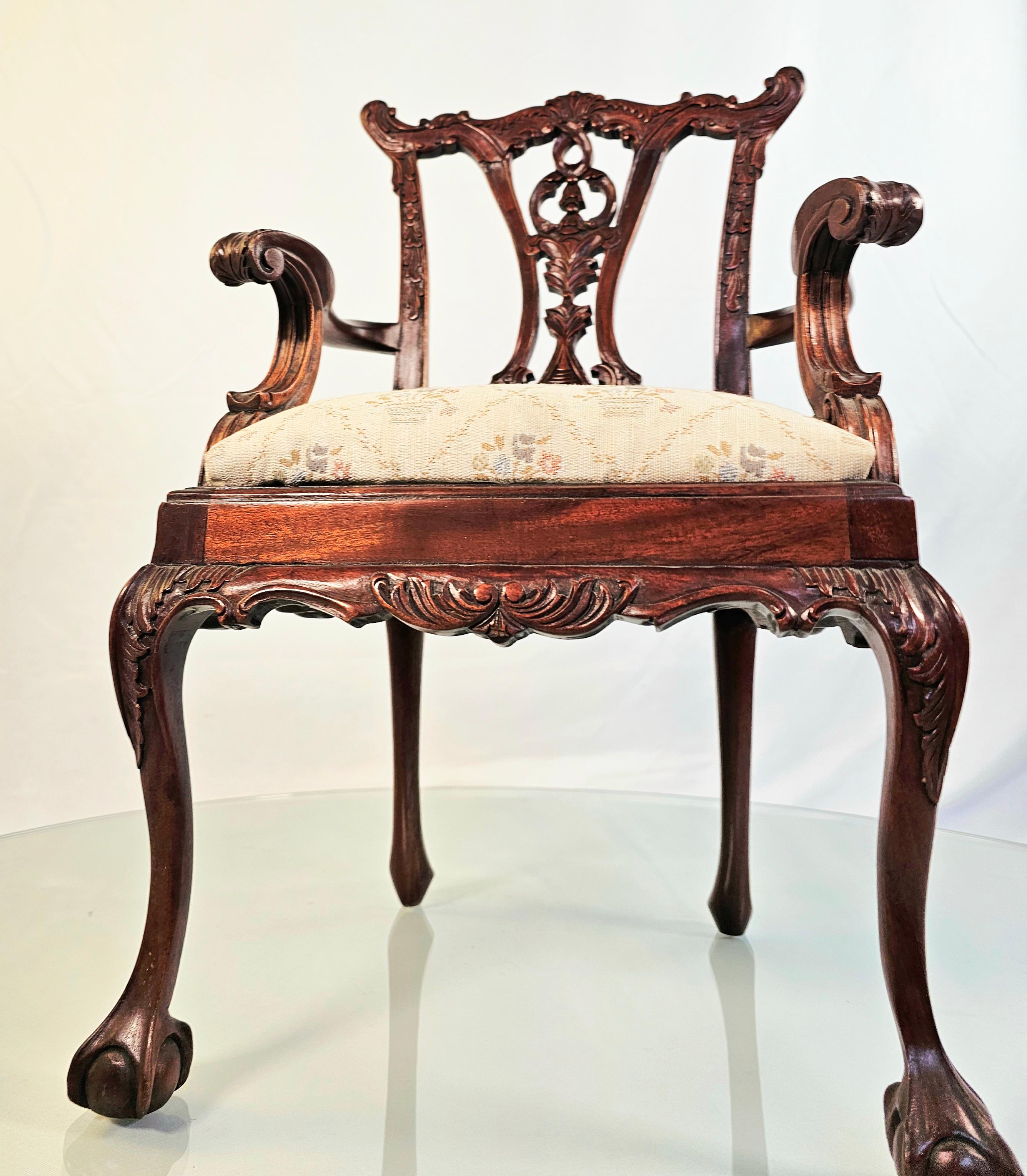 Américain Chaise Chippendale des années 1940, échantillon de vendeur en vente