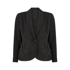 1940s Sally Slade Wool and Beaded Soutache Work Jacket