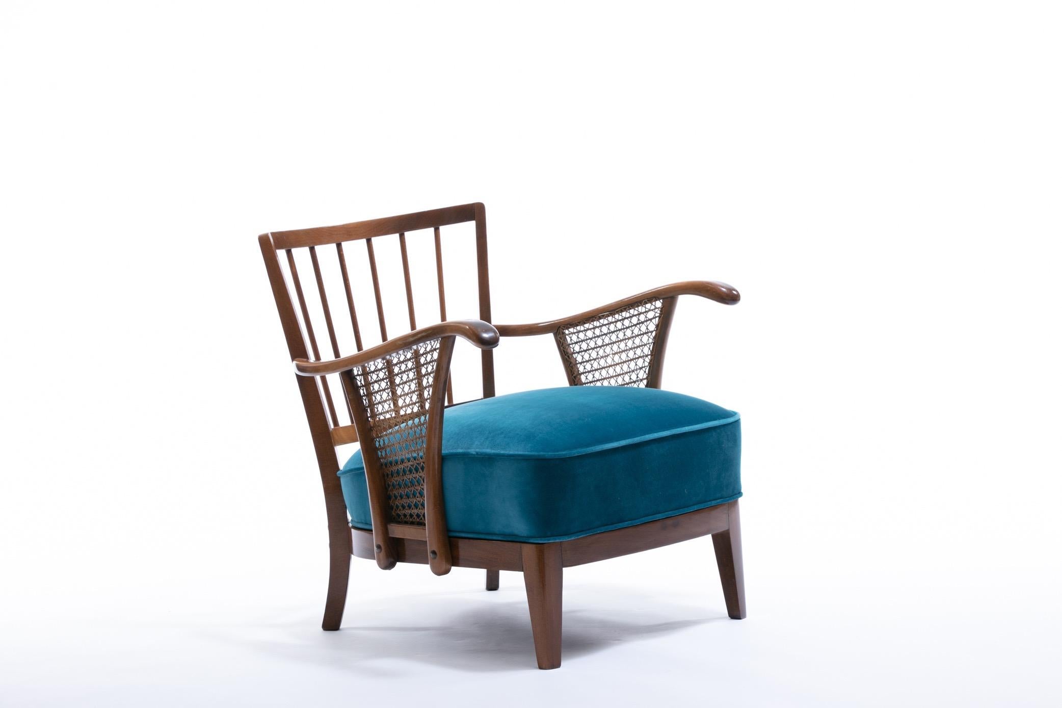 Pair of Scandinavian Lounge Chairs Attributed to Soren Hansen for Fritz Hansen In Good Condition In Saint Louis, MO