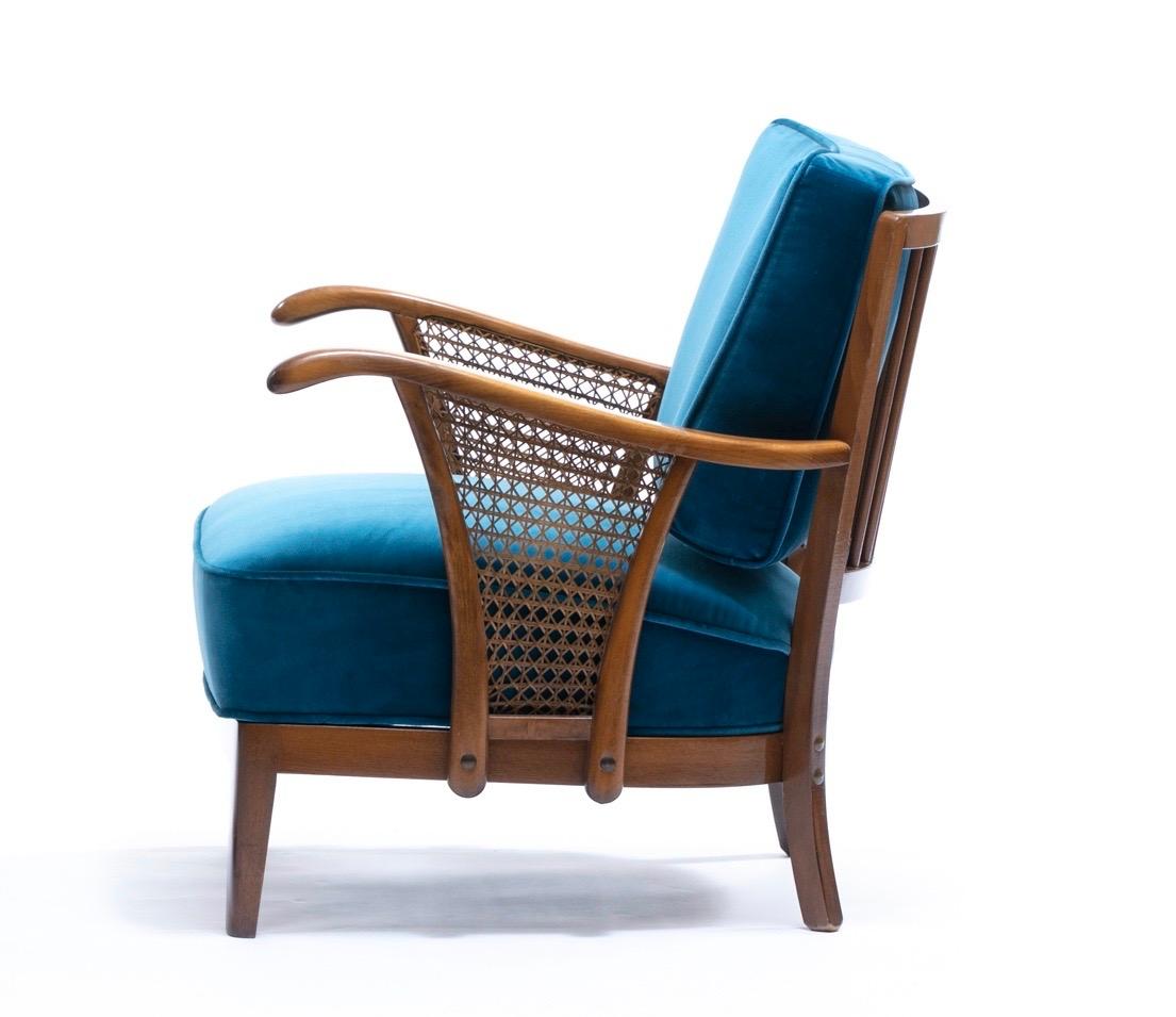 Pair of Scandinavian Lounge Chairs Attributed to Soren Hansen for Fritz Hansen 1