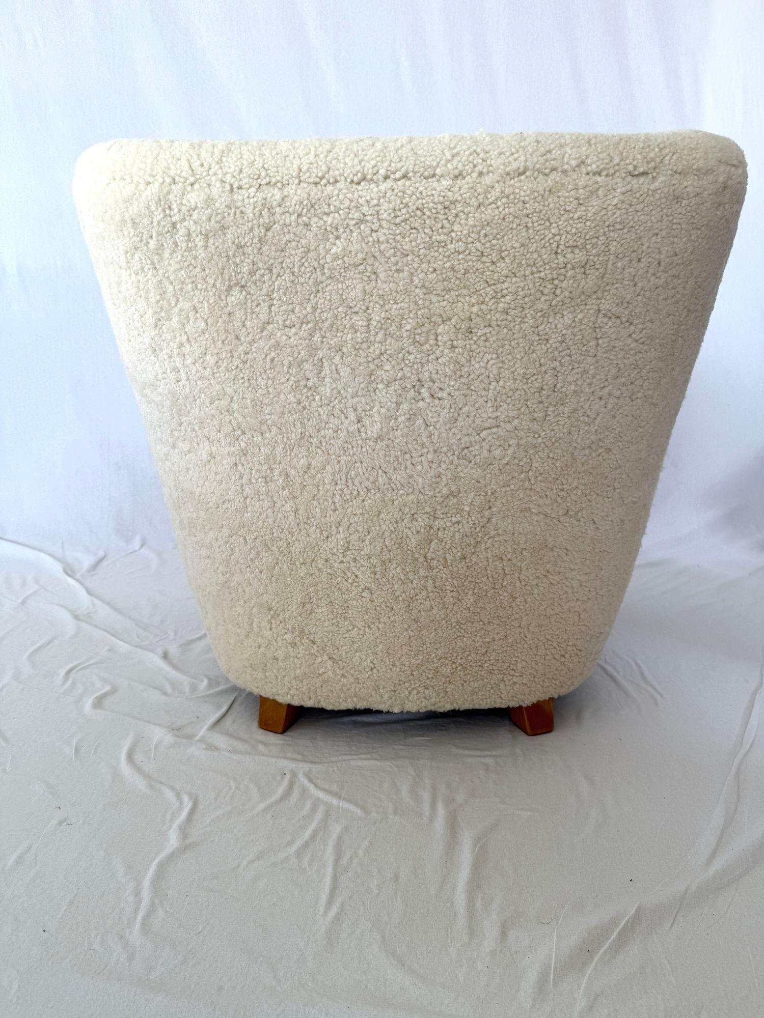 1940's Scandinavian Sheepskin / Shearling Lounge Chair 1