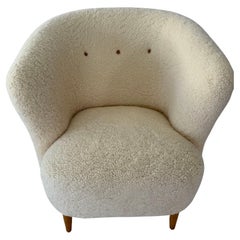 1940
s Scandinavian Sheepskin / Shearling Lounge Chair