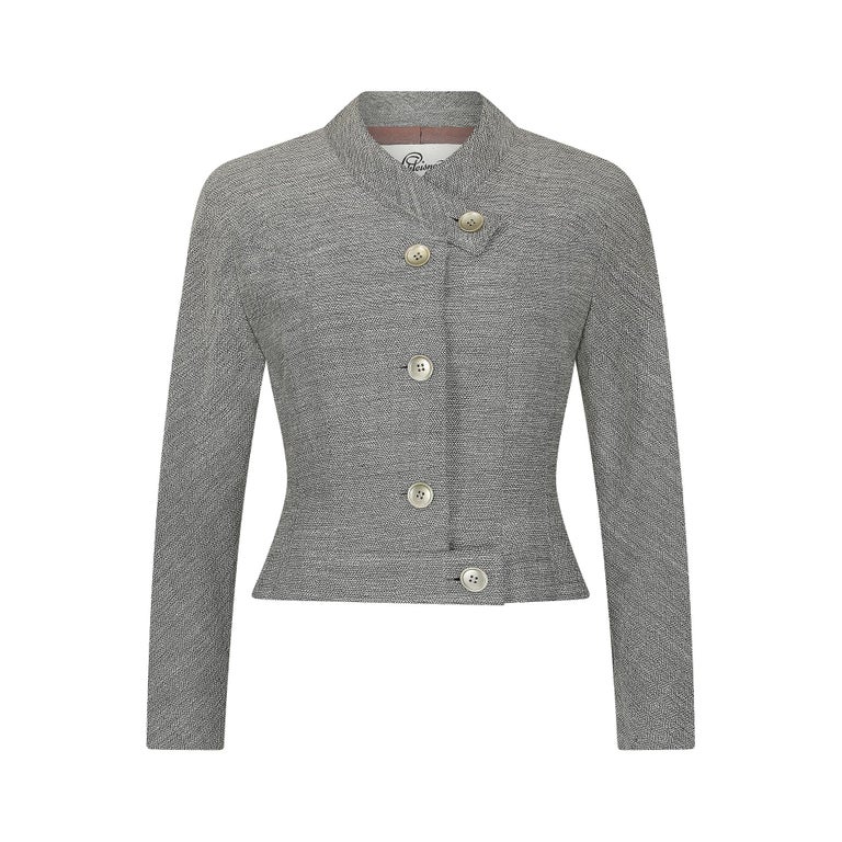 1940s Schleisner Co Flecked Grey Wool Jacket For Sale at 1stDibs
